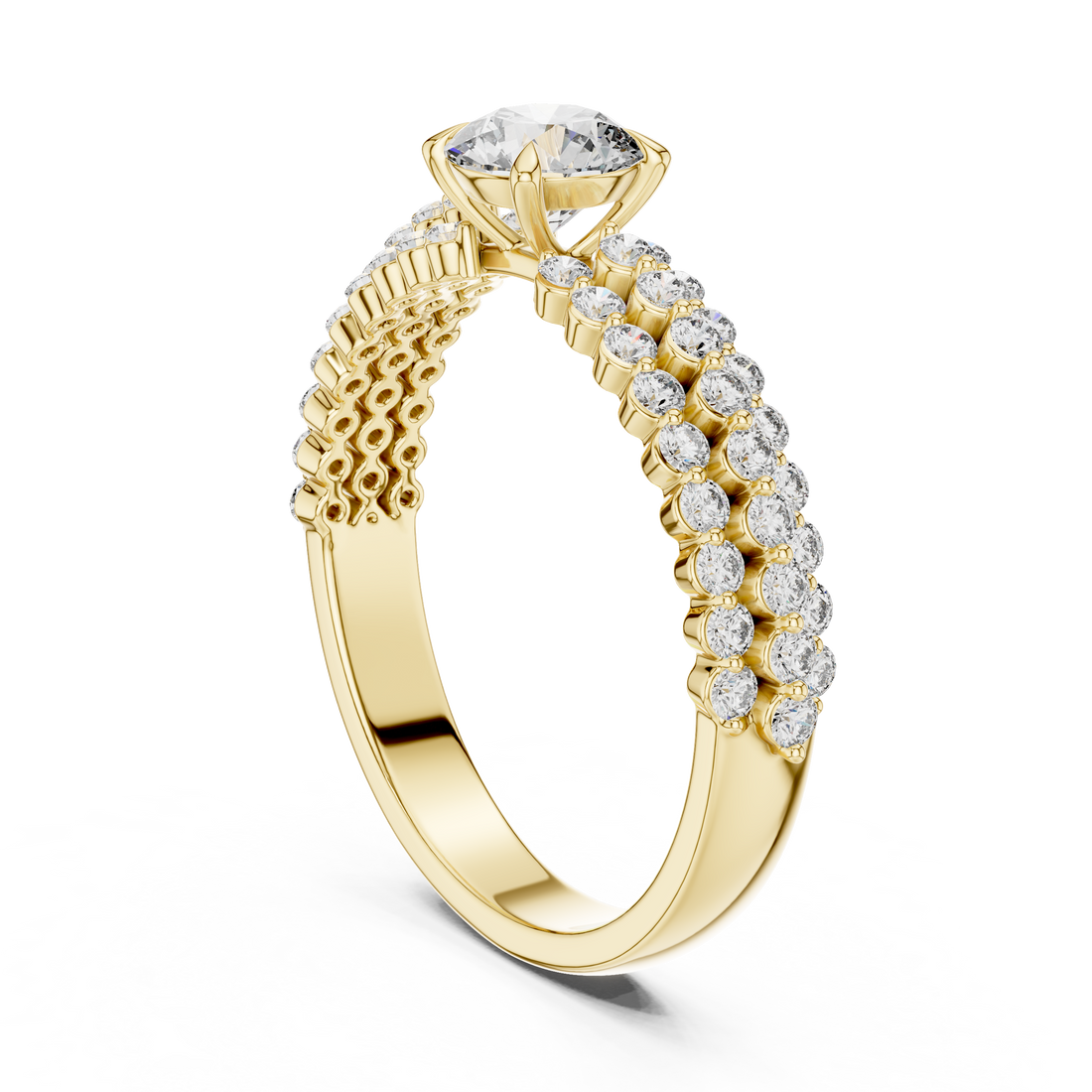 Round Cut Brilliant Moissanite VVS1 Eternity Engagement Ring