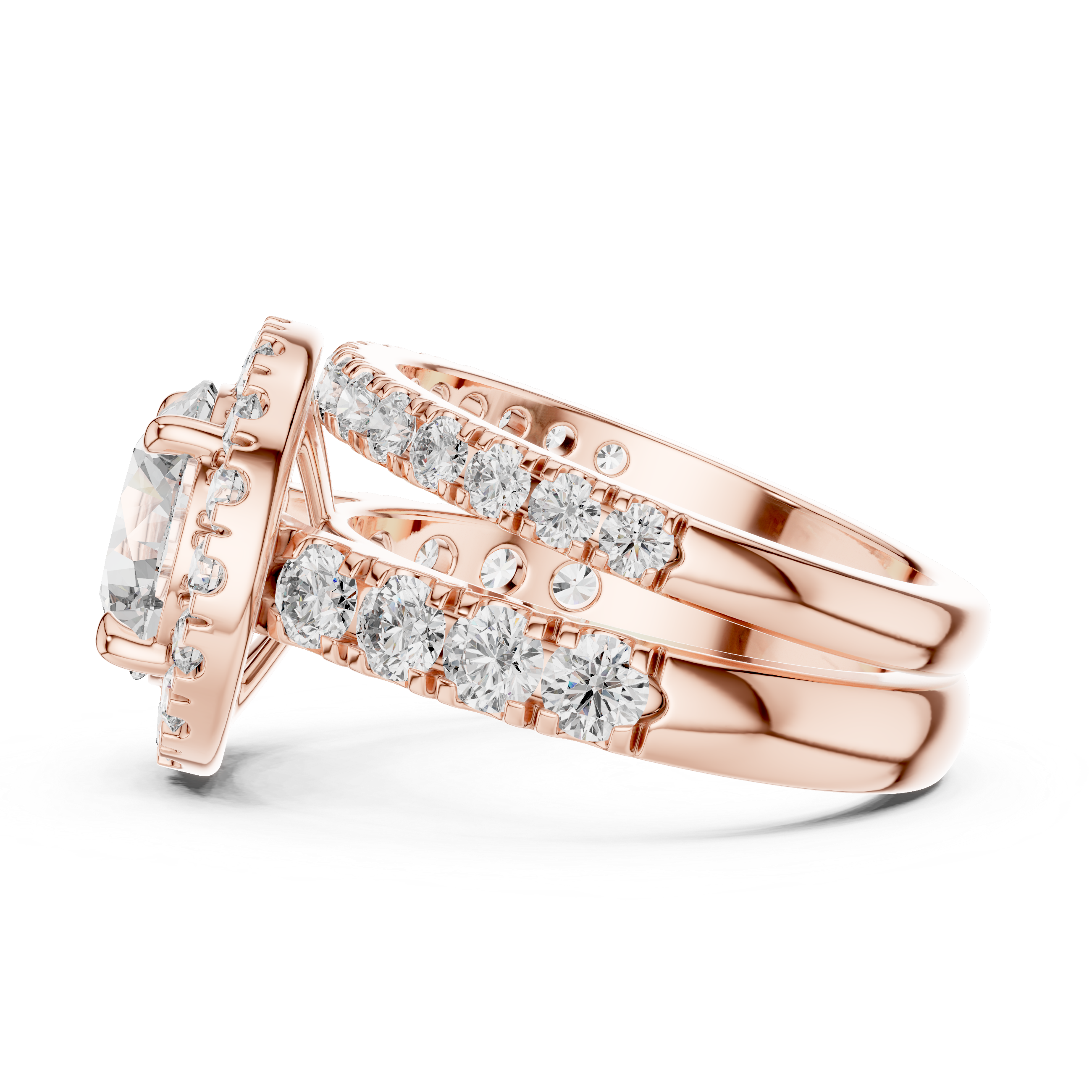 Round Cut Brilliant Moissanite VVS1 Eternity Engagement Ring