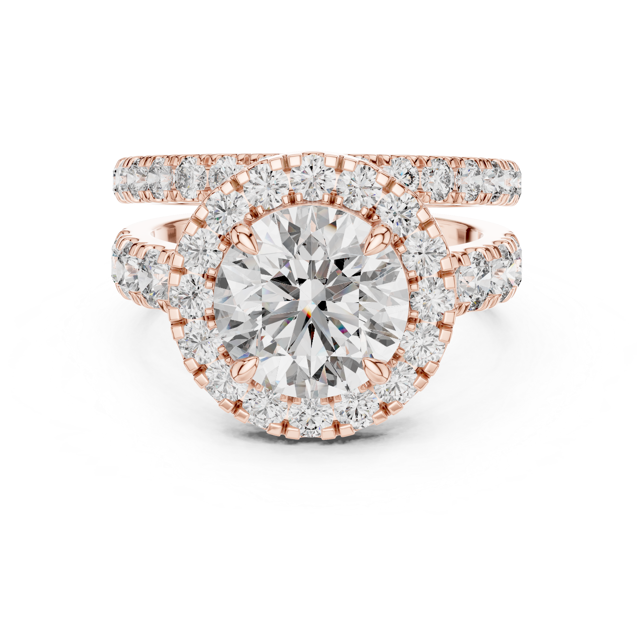 Round Cut Brilliant Moissanite VVS1 Eternity Engagement Ring