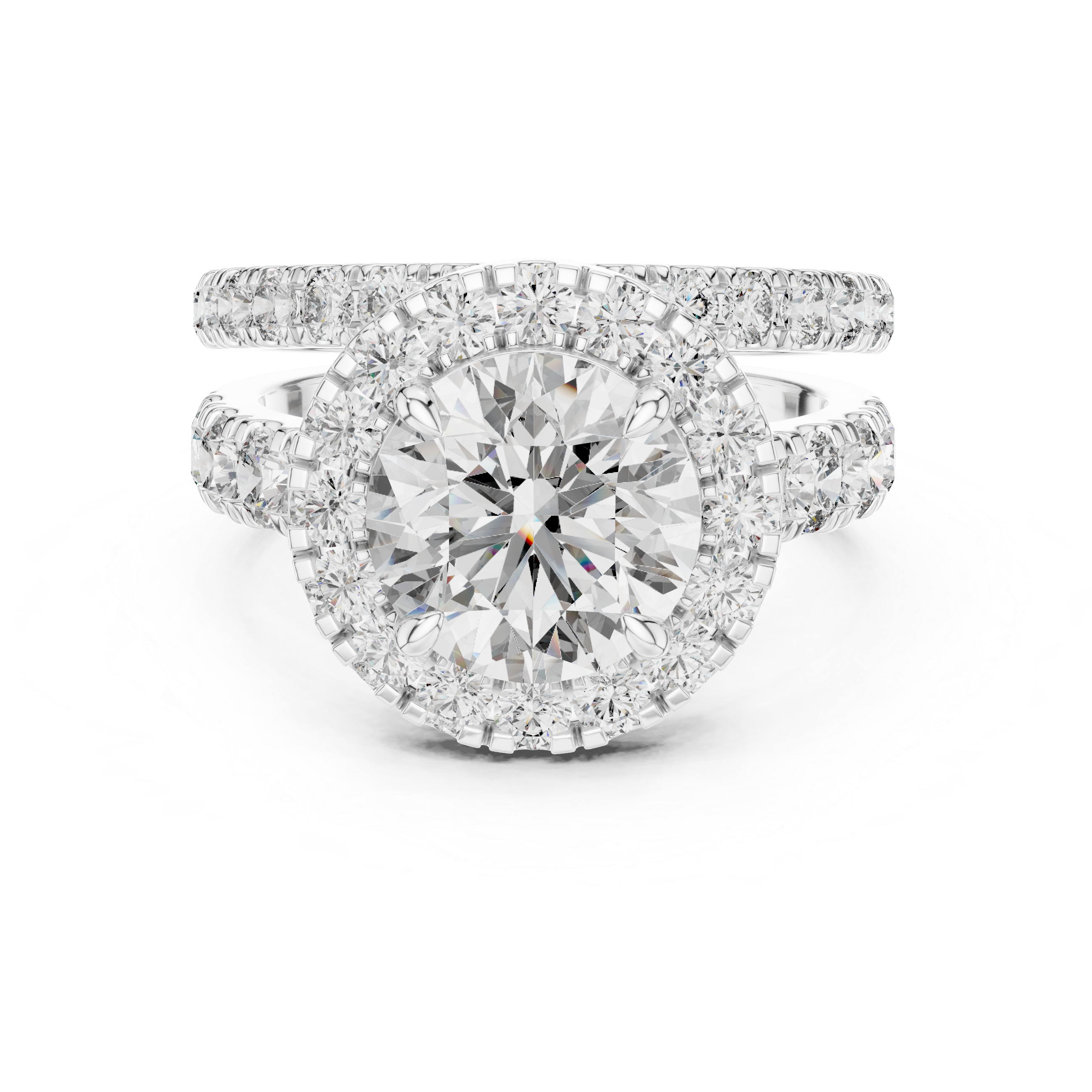 Round Cut Brilliant Moissanite VVS1 Eternity Engagement Ring