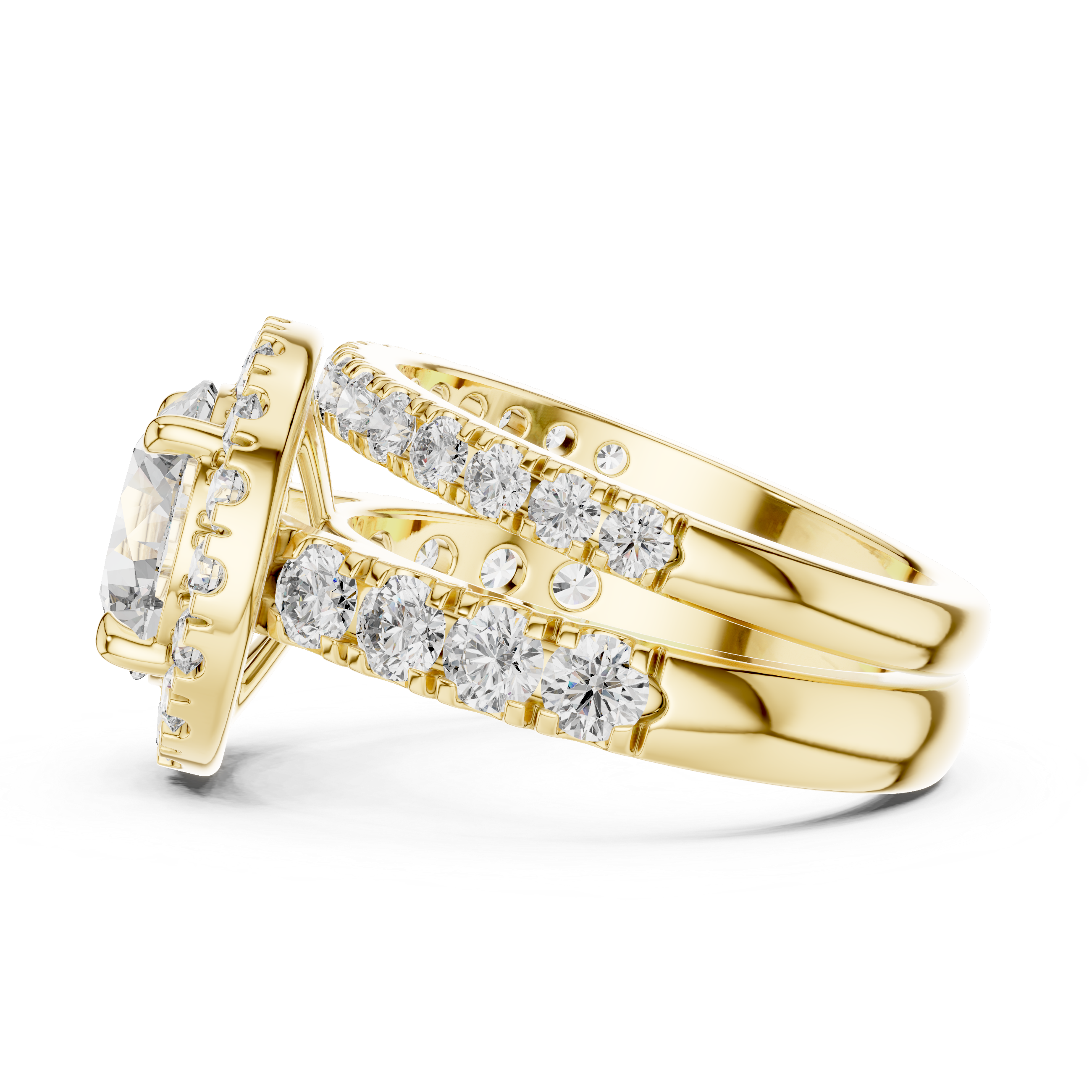 Round Cut Brilliant Moissanite VVS1 Eternity Engagement Ring