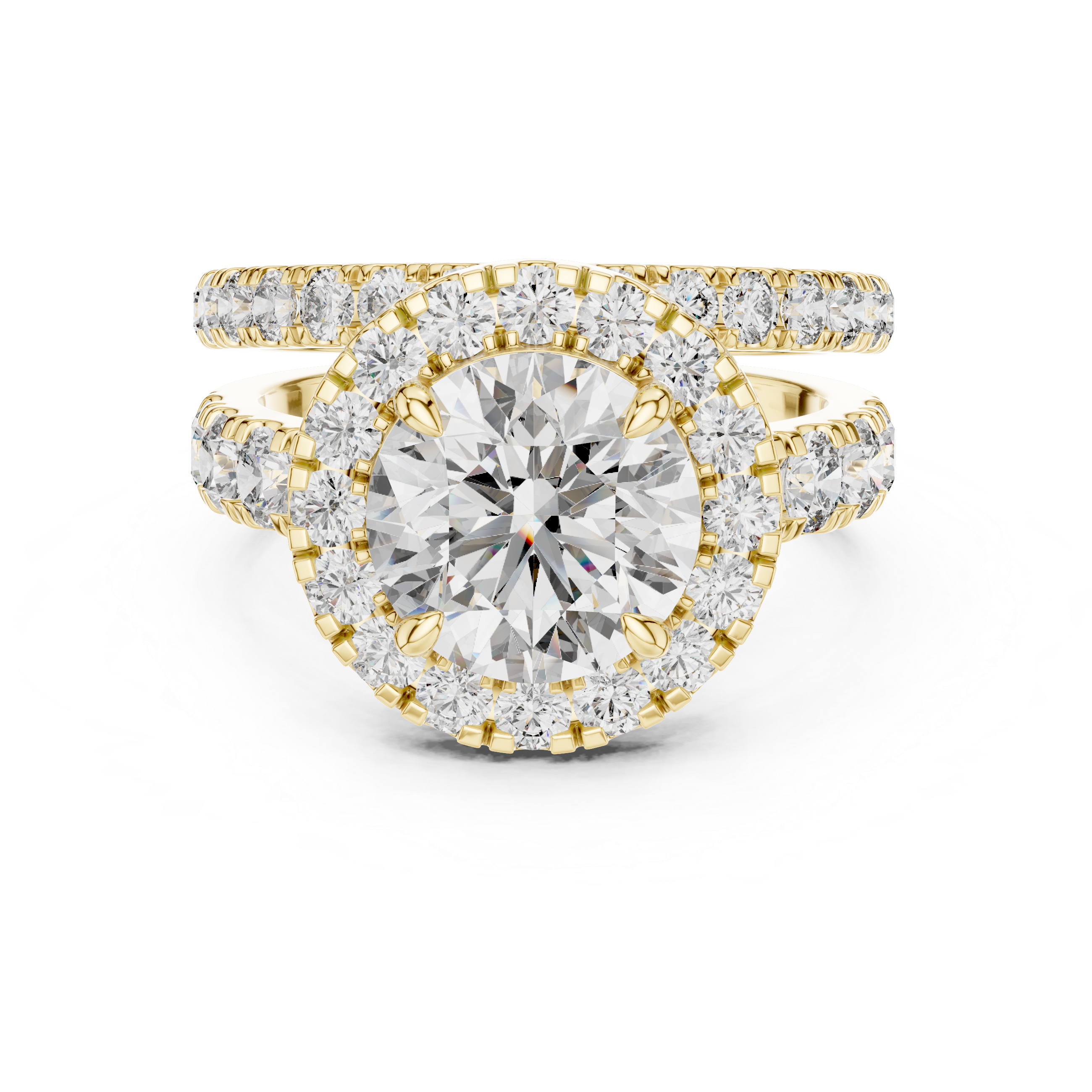 Round Cut Brilliant Moissanite VVS1 Eternity Engagement Ring