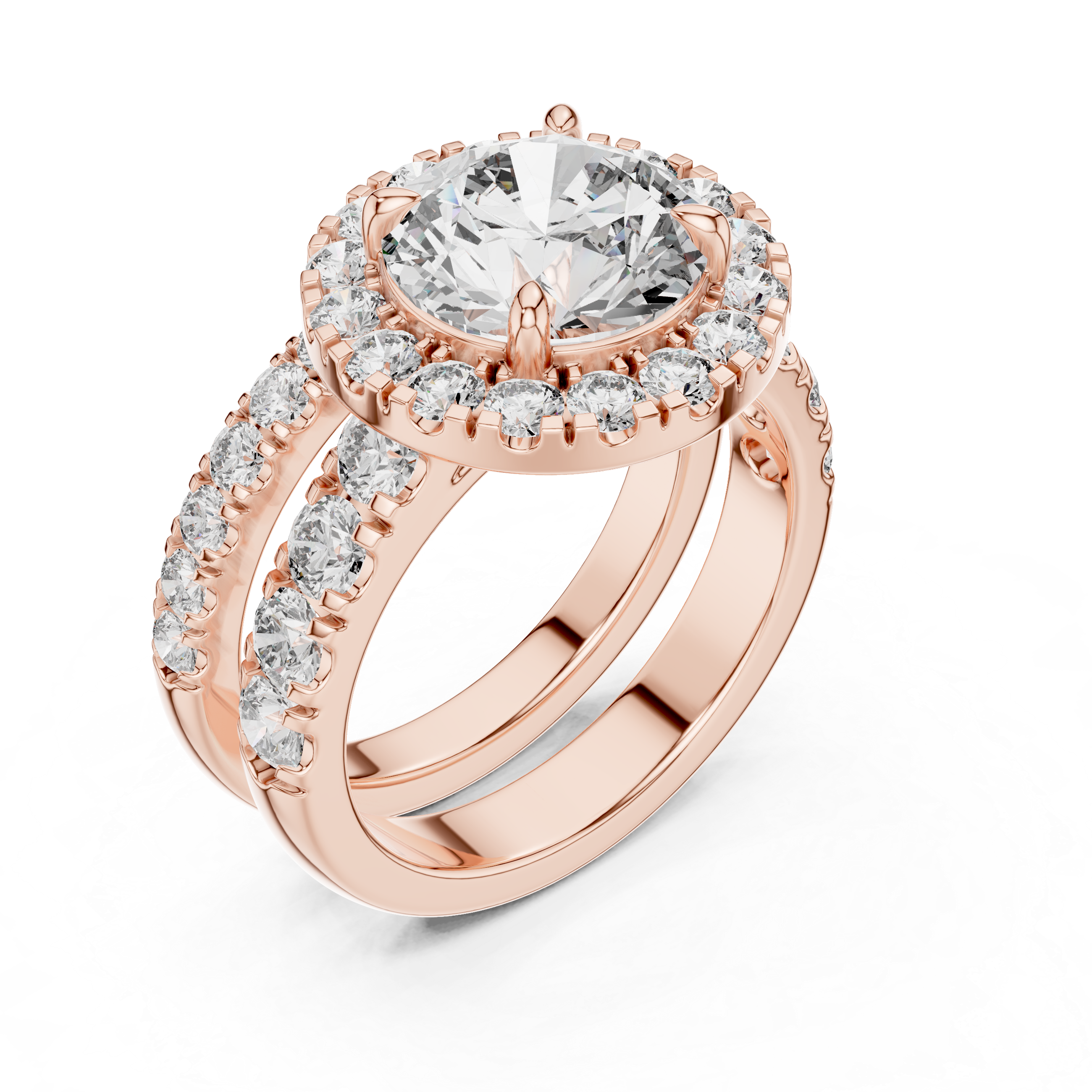 Round Cut Brilliant Moissanite VVS1 Eternity Engagement Ring