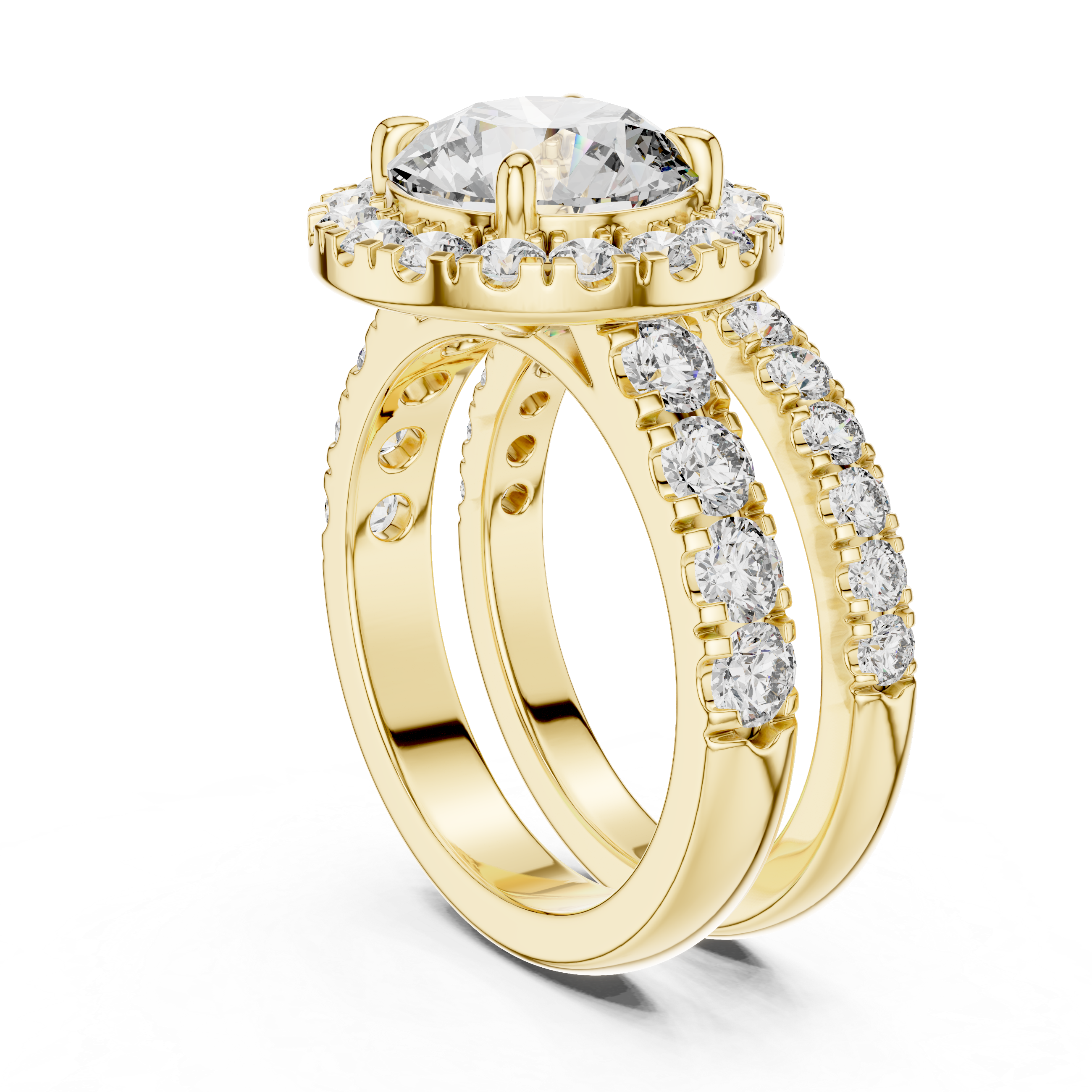 Round Cut Brilliant Moissanite VVS1 Eternity Engagement Ring