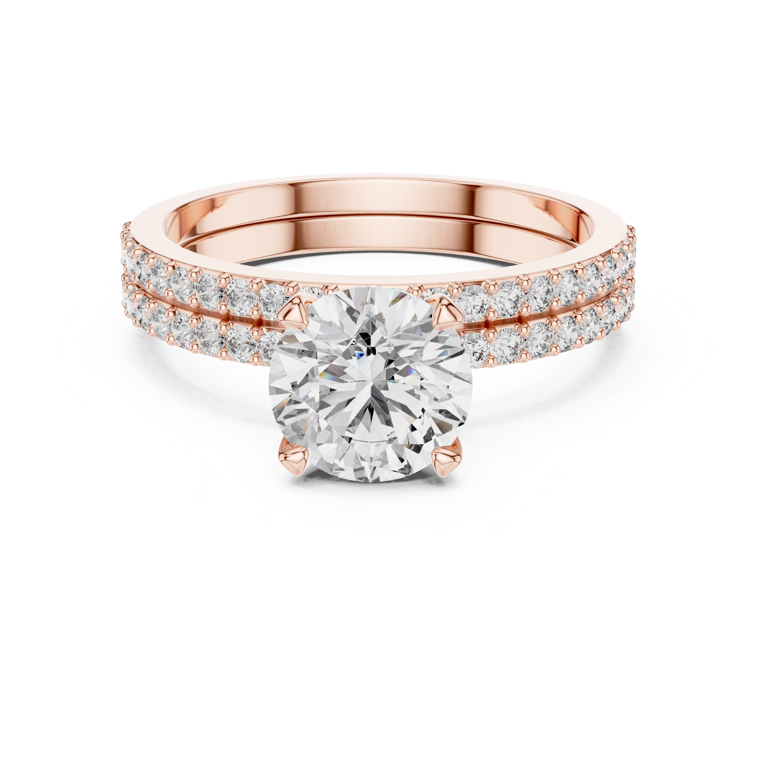 Round Cut Brilliant Moissanite VVS1 Eternity Engagement Ring