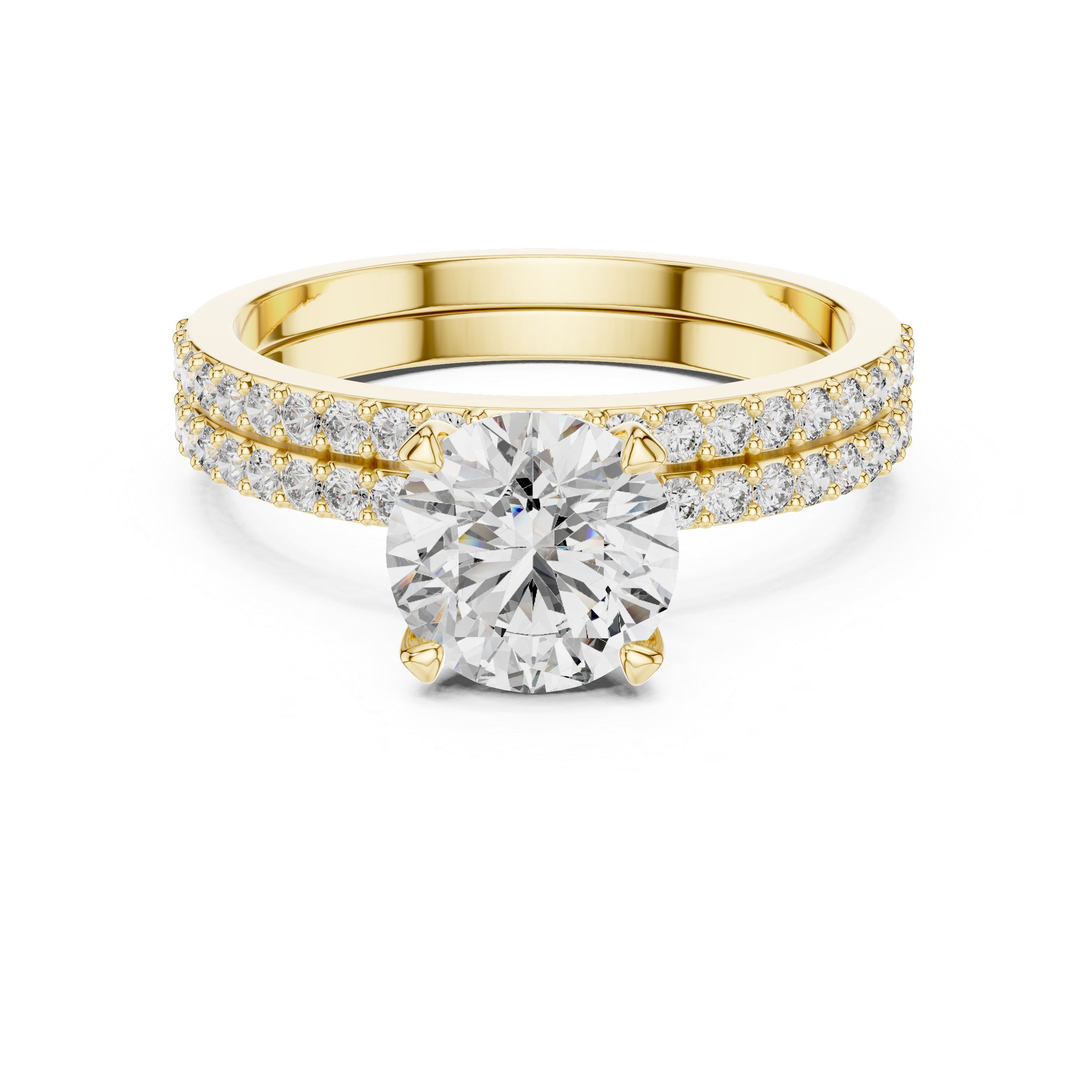 Round Cut Brilliant Moissanite VVS1 Eternity Engagement Ring