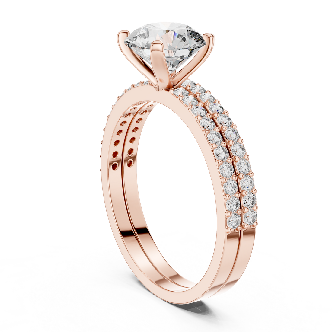 Round Cut Brilliant Moissanite VVS1 Eternity Engagement Ring