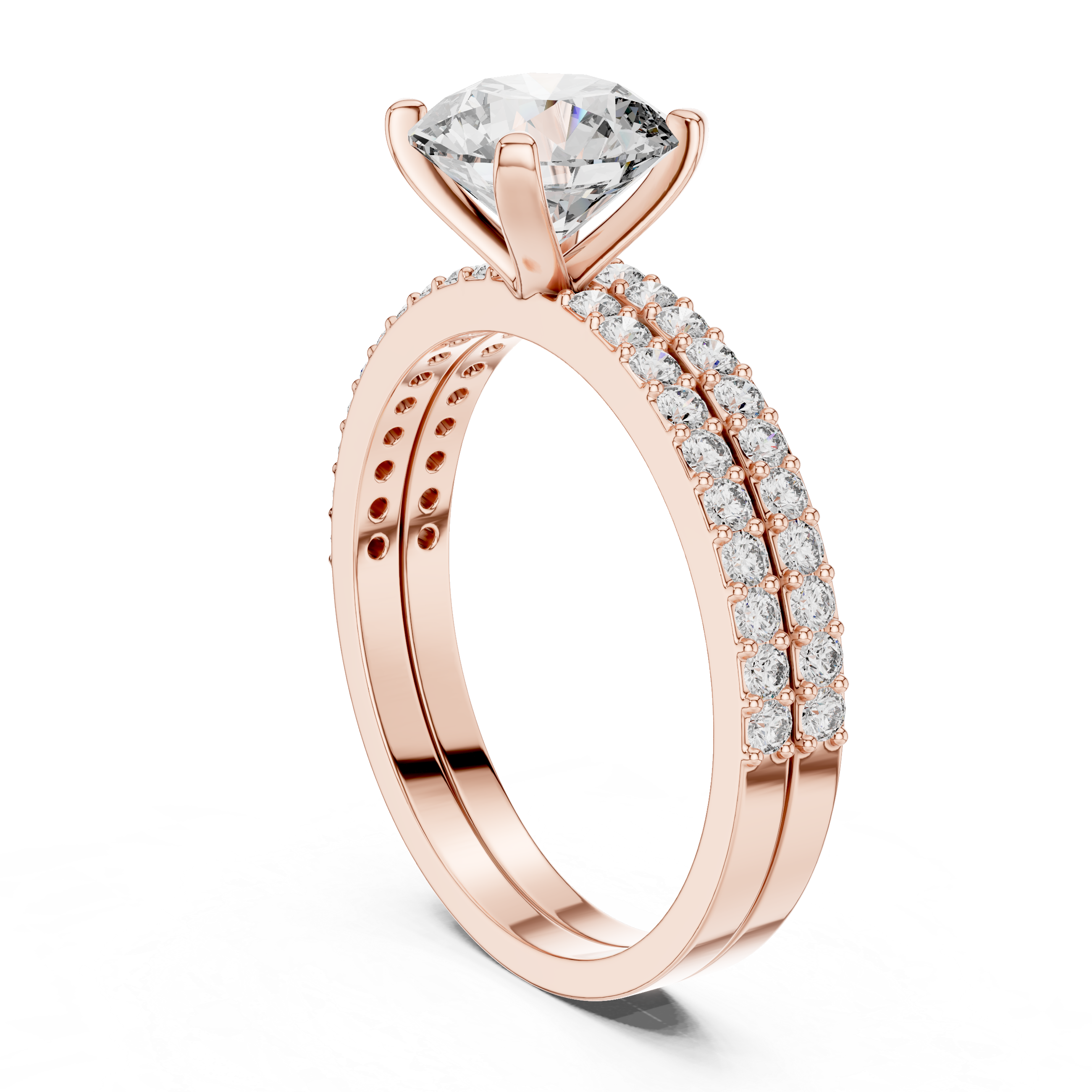 Round Cut Brilliant Moissanite VVS1 Eternity Engagement Ring