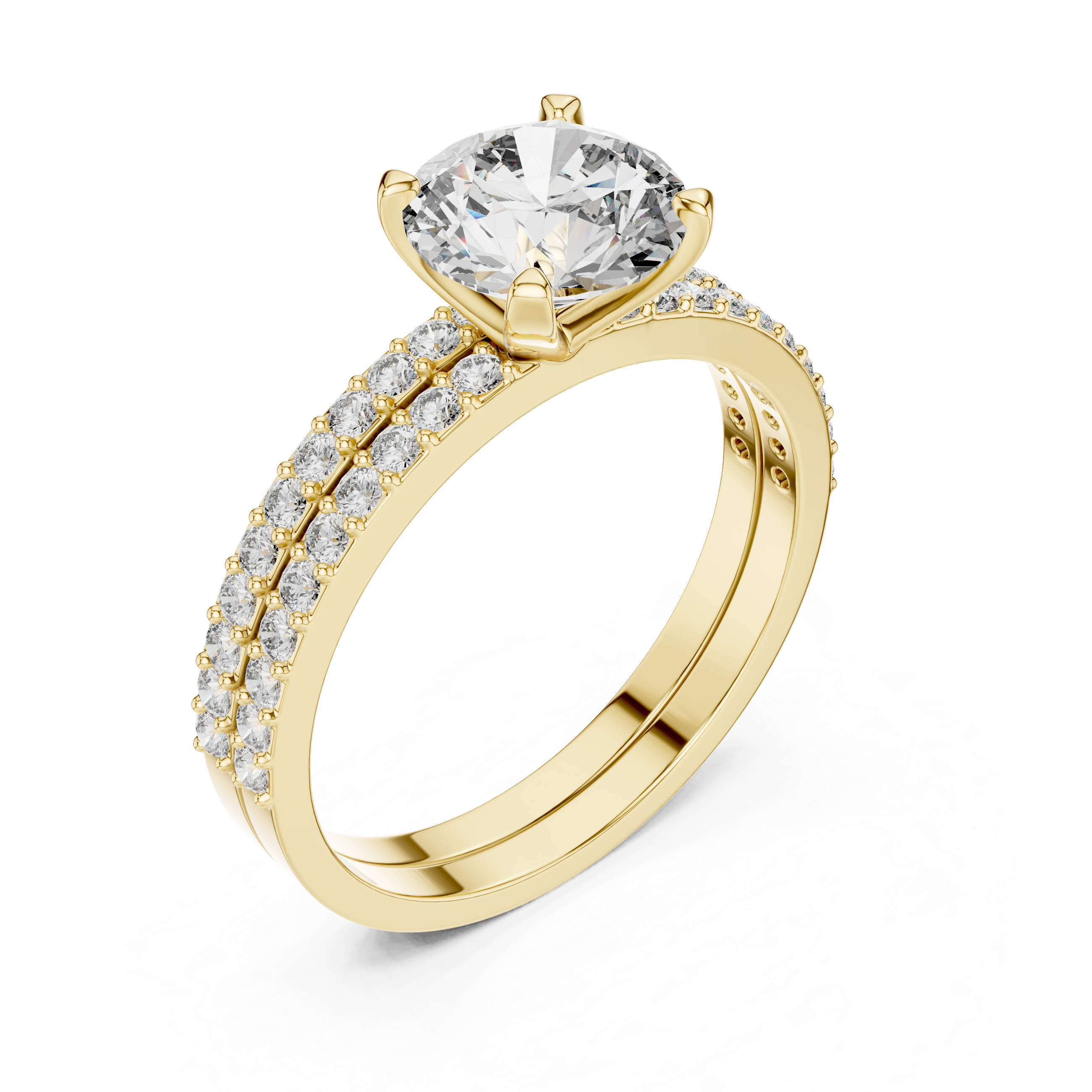 Round Cut Brilliant Moissanite VVS1 Eternity Engagement Ring
