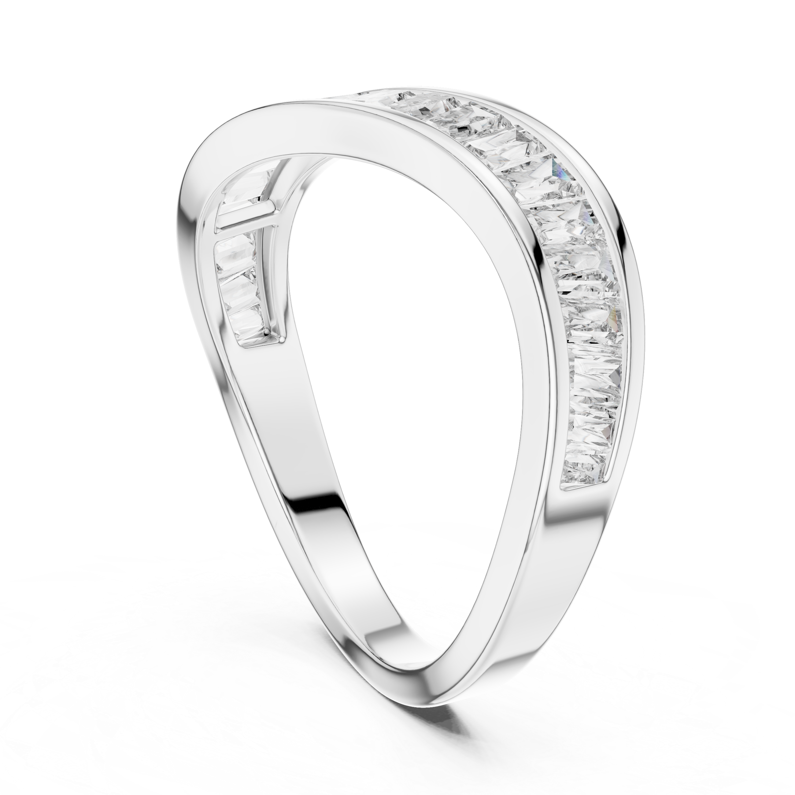 Baguette Cut Brilliant Moissanite VVS1 Eternity Band