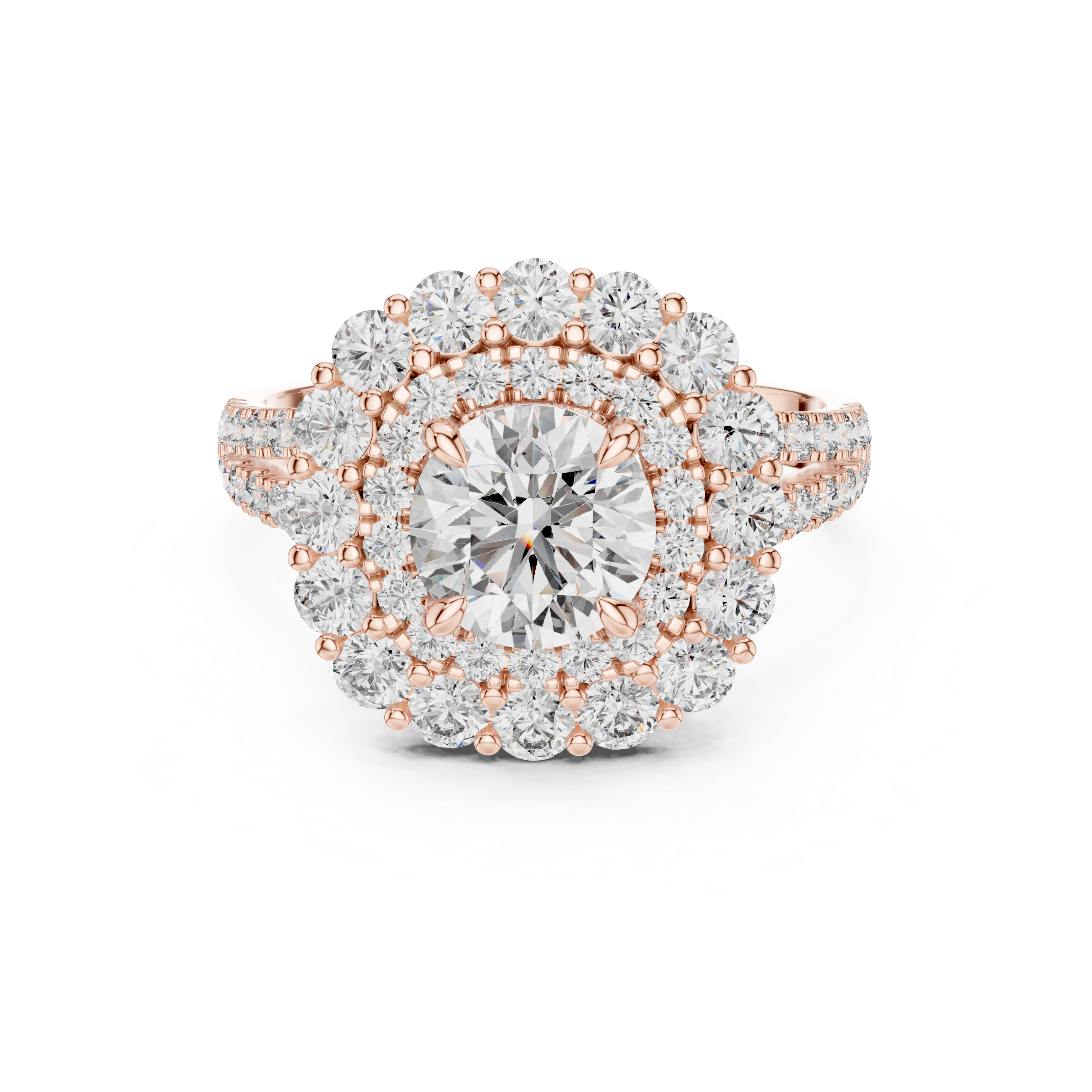 Round Cut Brilliant Moissanite VVS1 Eternity Engagement Ring