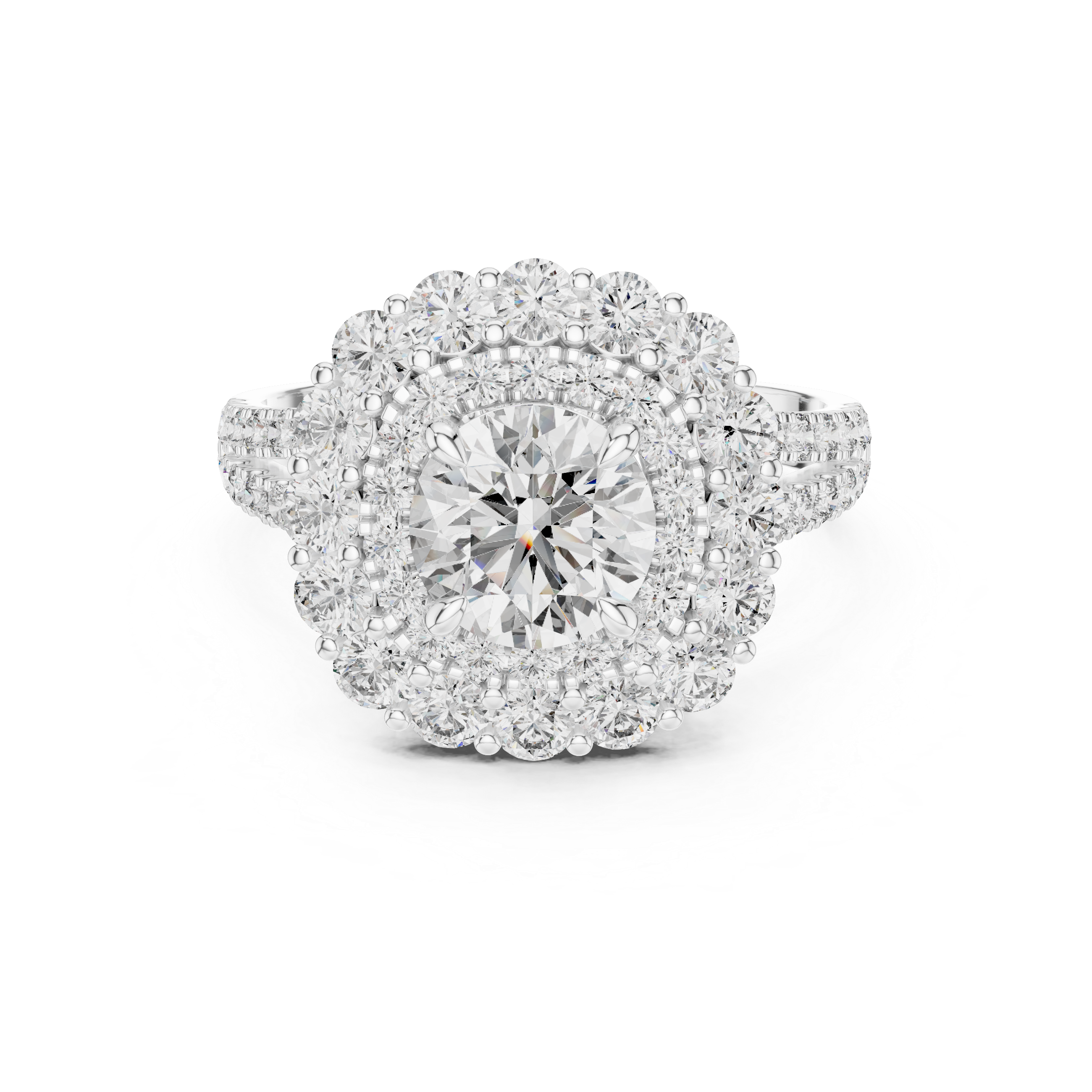 Round Cut Brilliant Moissanite VVS1 Eternity Engagement Ring