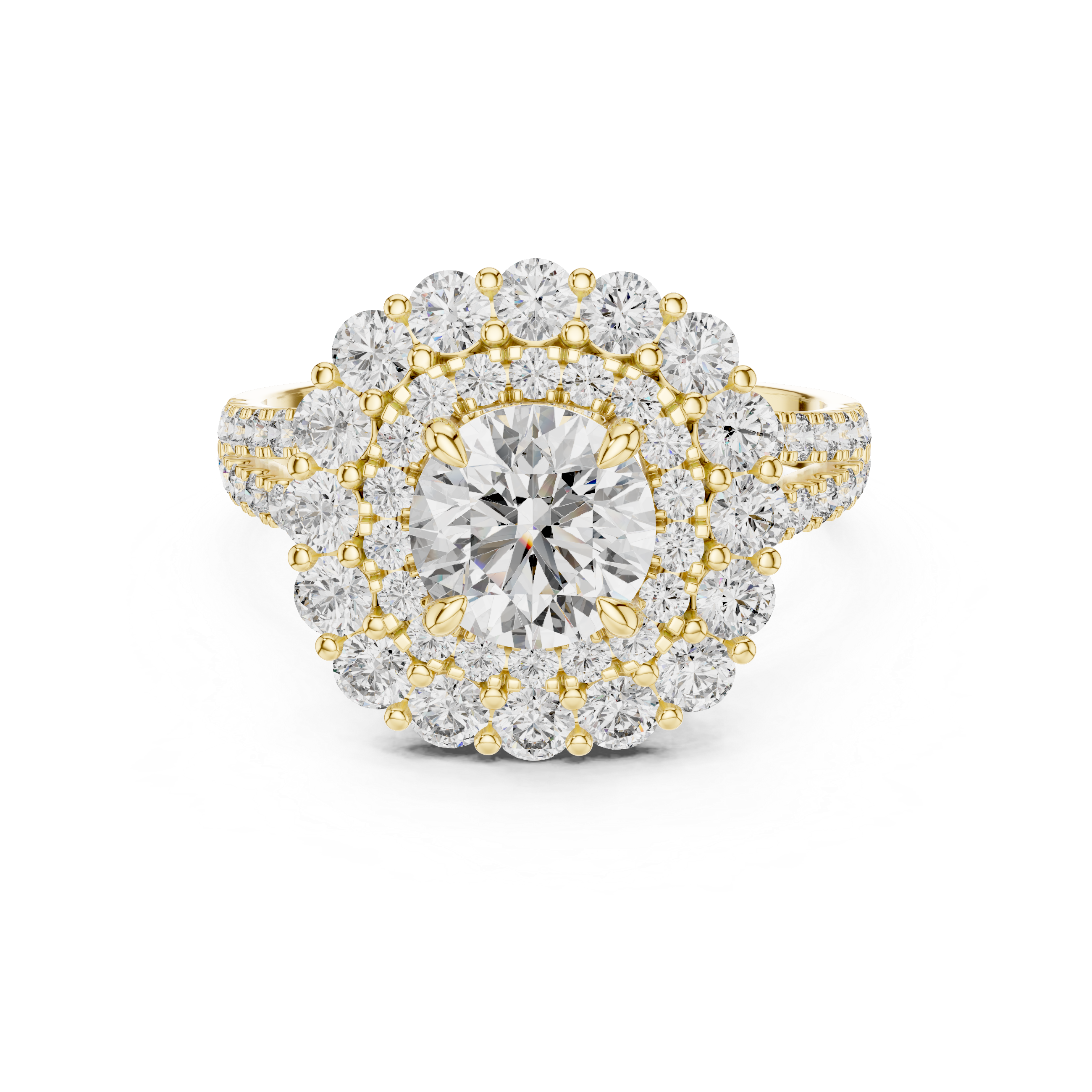 Round Cut Brilliant Moissanite VVS1 Eternity Engagement Ring