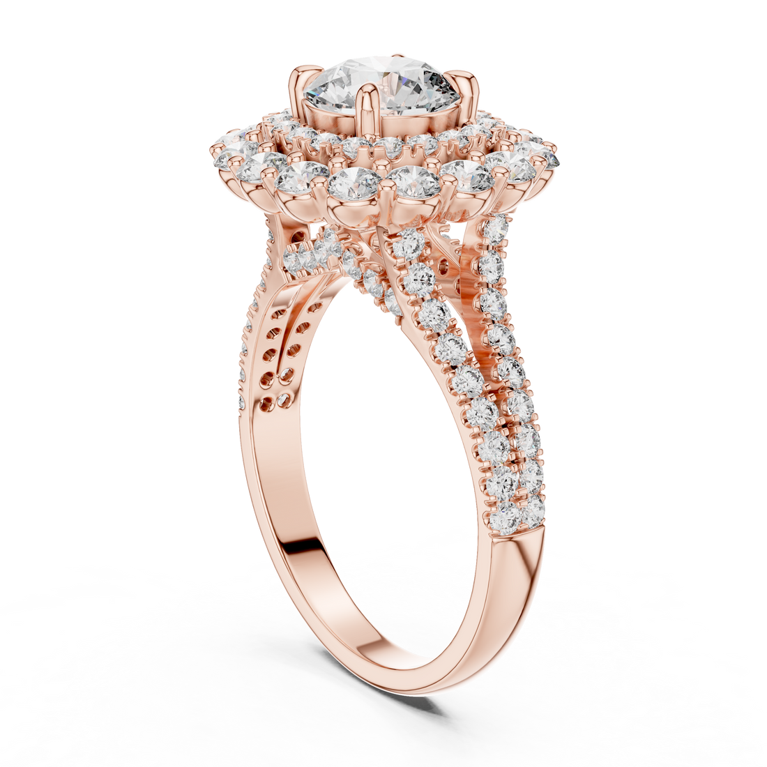 Round Cut Brilliant Moissanite VVS1 Eternity Engagement Ring