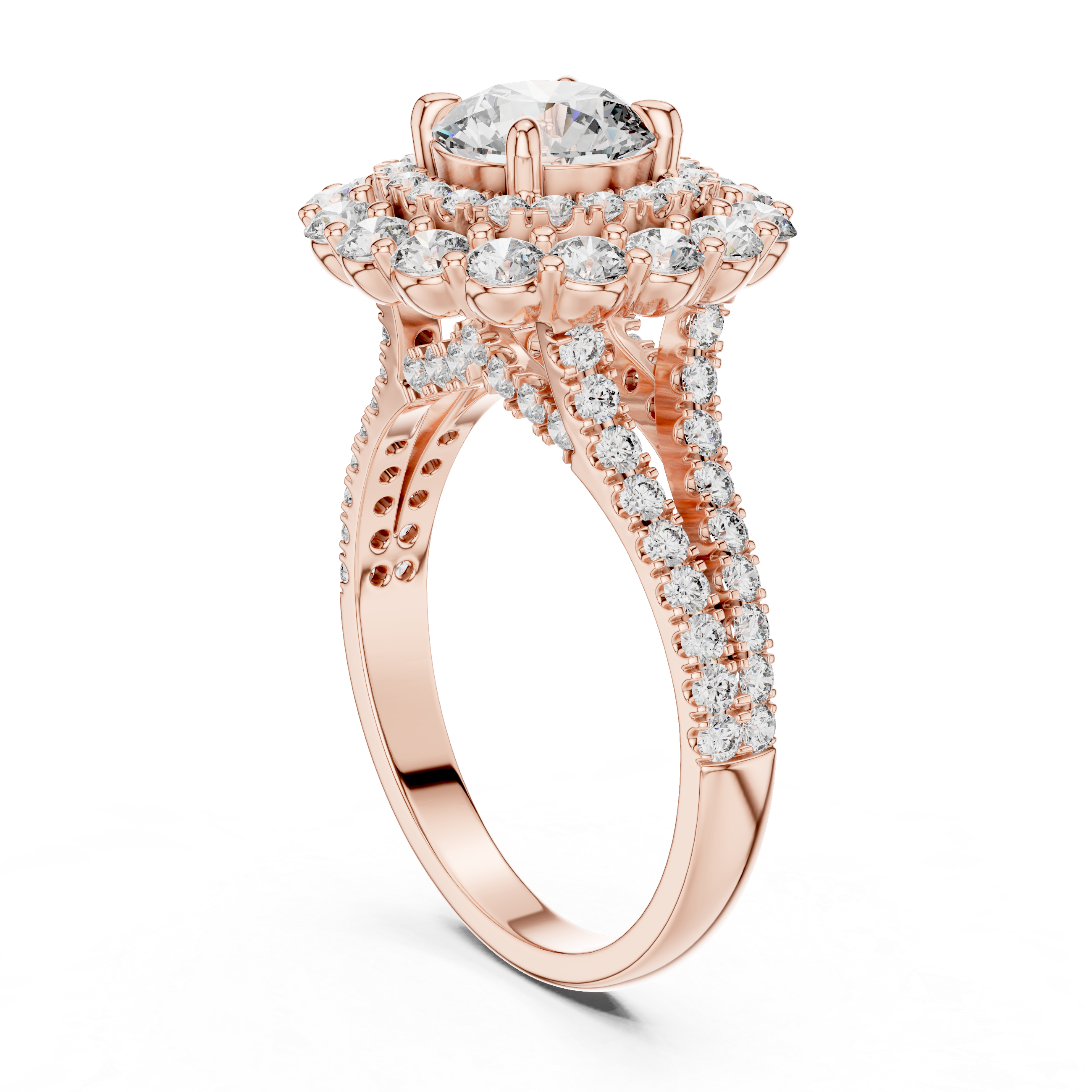Round Cut Brilliant Moissanite VVS1 Eternity Engagement Ring