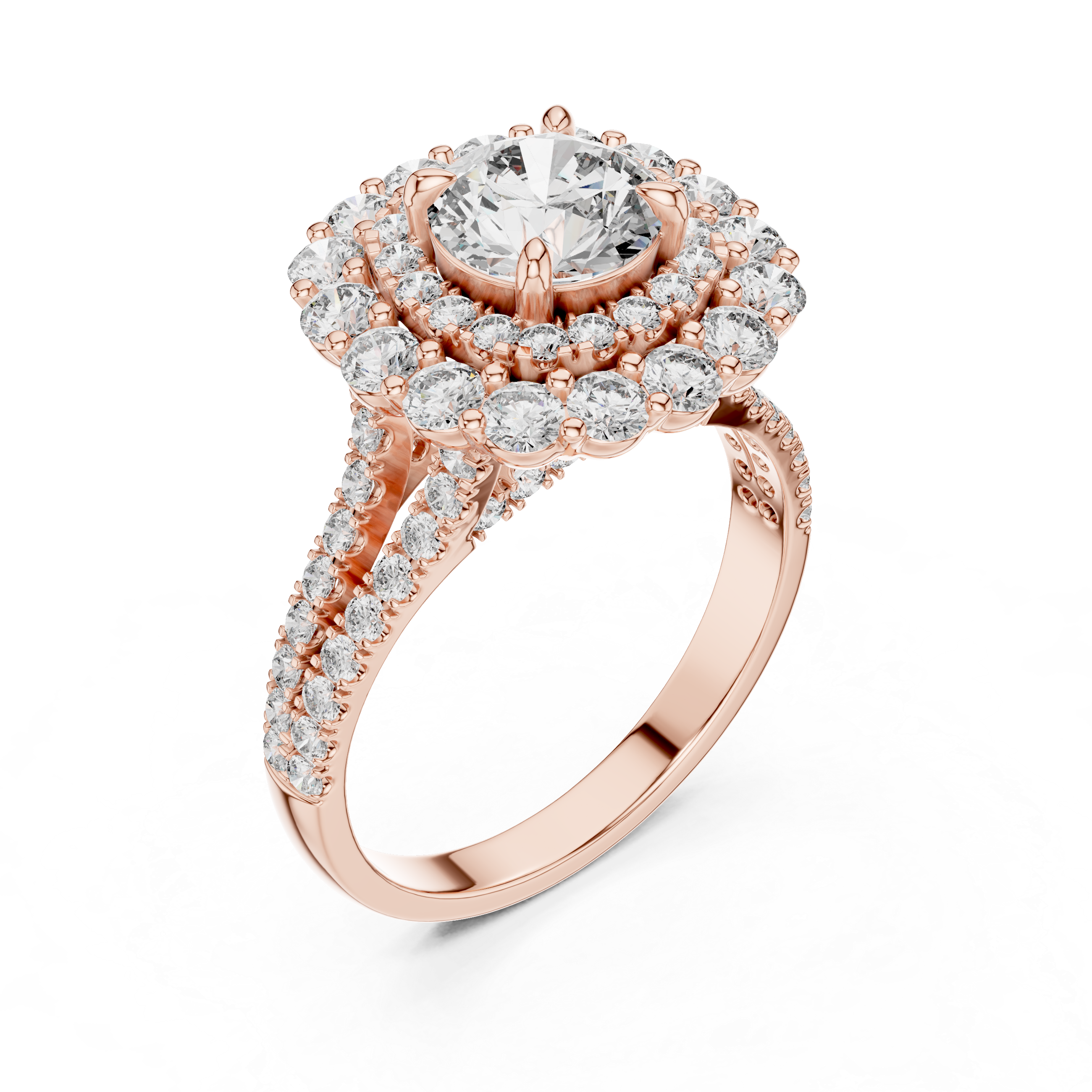 Round Cut Brilliant Moissanite VVS1 Eternity Engagement Ring