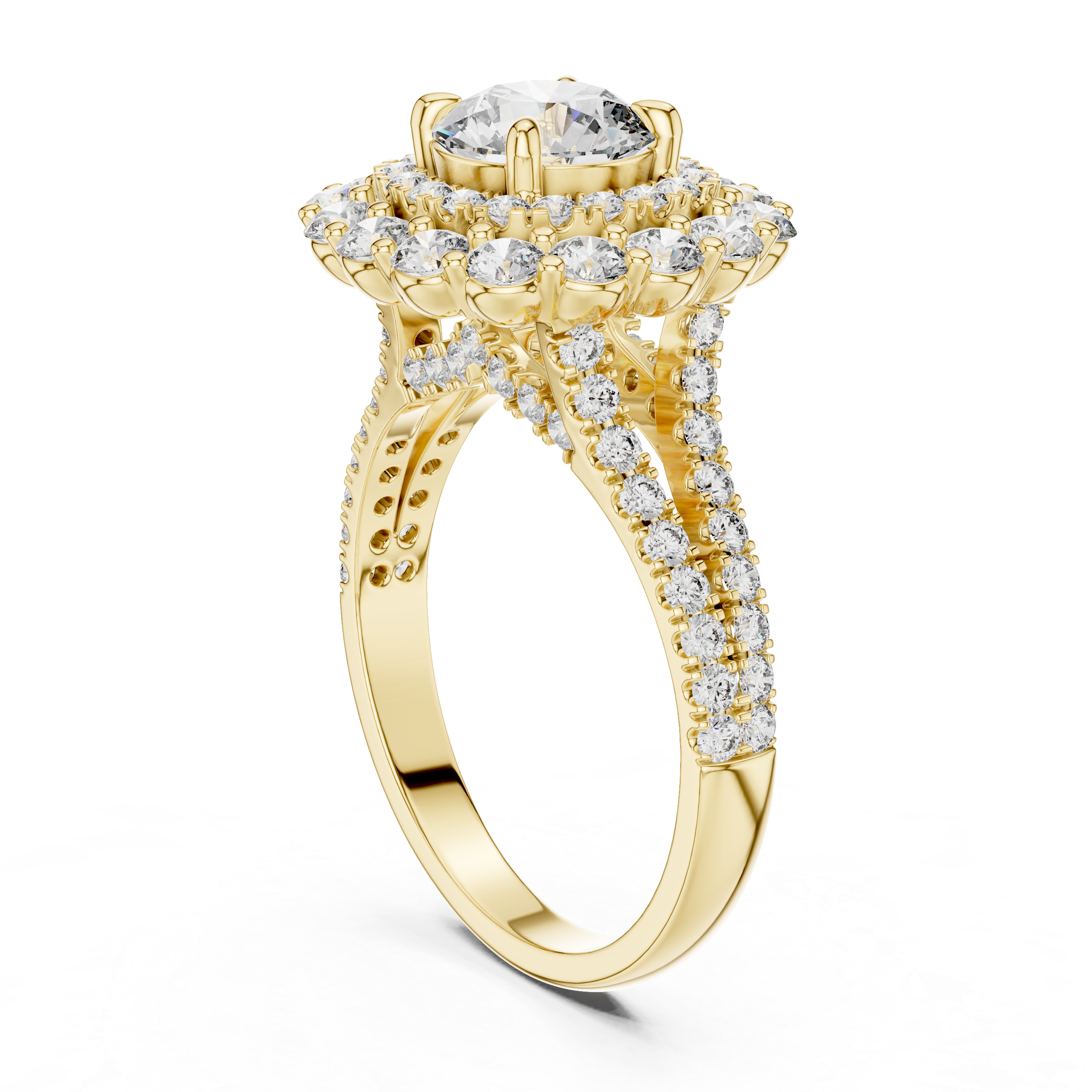 Round Cut Brilliant Moissanite VVS1 Eternity Engagement Ring
