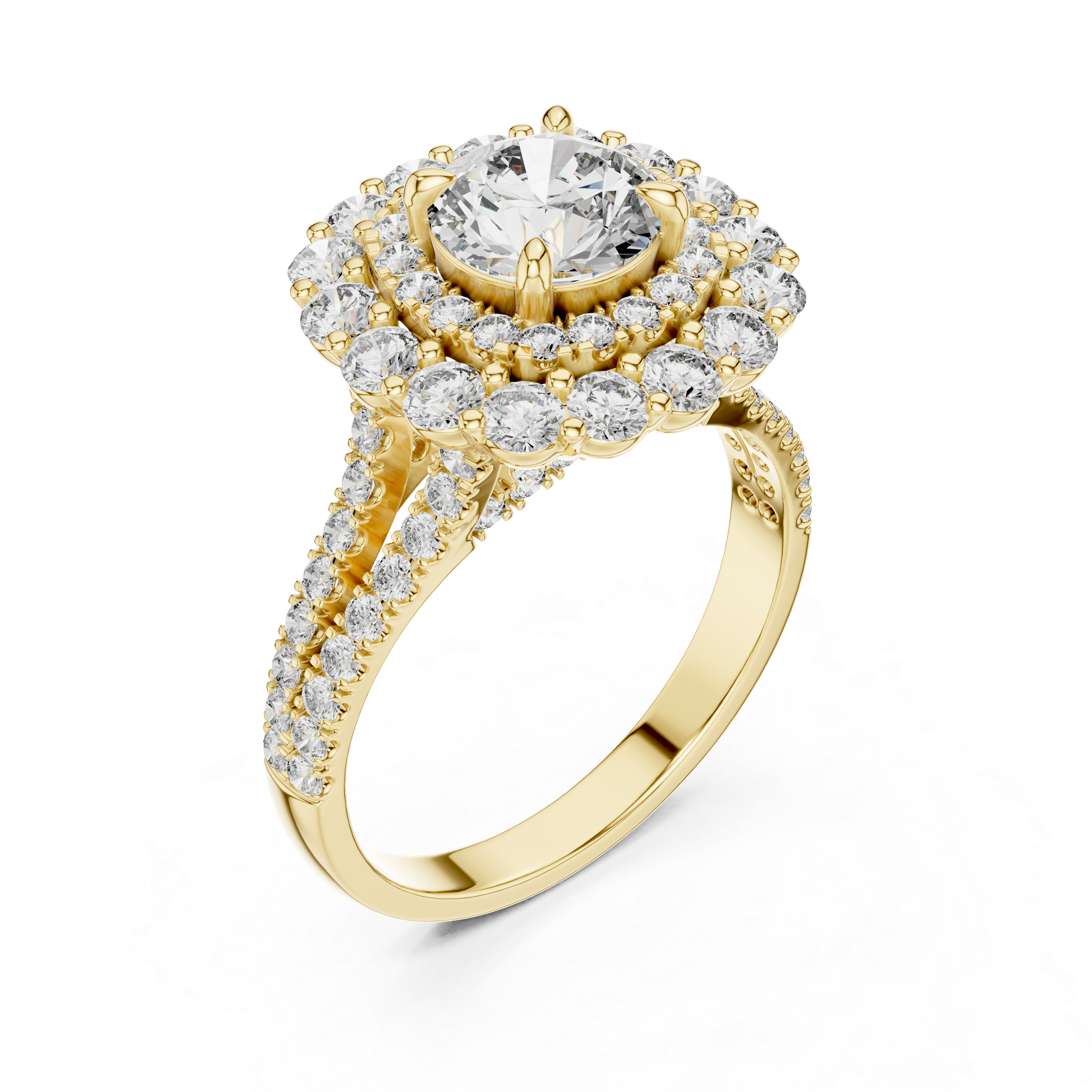 Round Cut Brilliant Moissanite VVS1 Eternity Engagement Ring