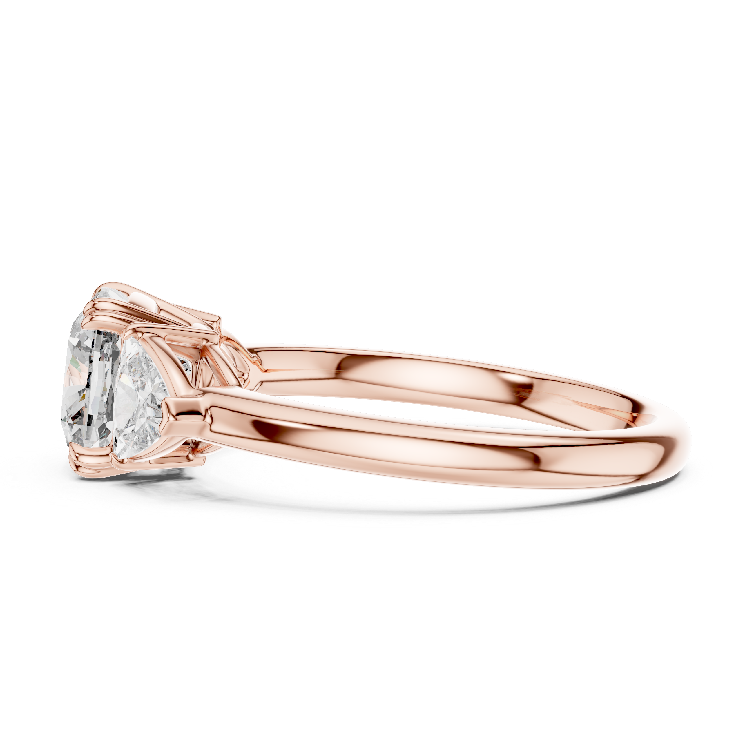 Cushion And Trillion Cut Brilliant Moissanite VVS1 Eternity Engagement Ring