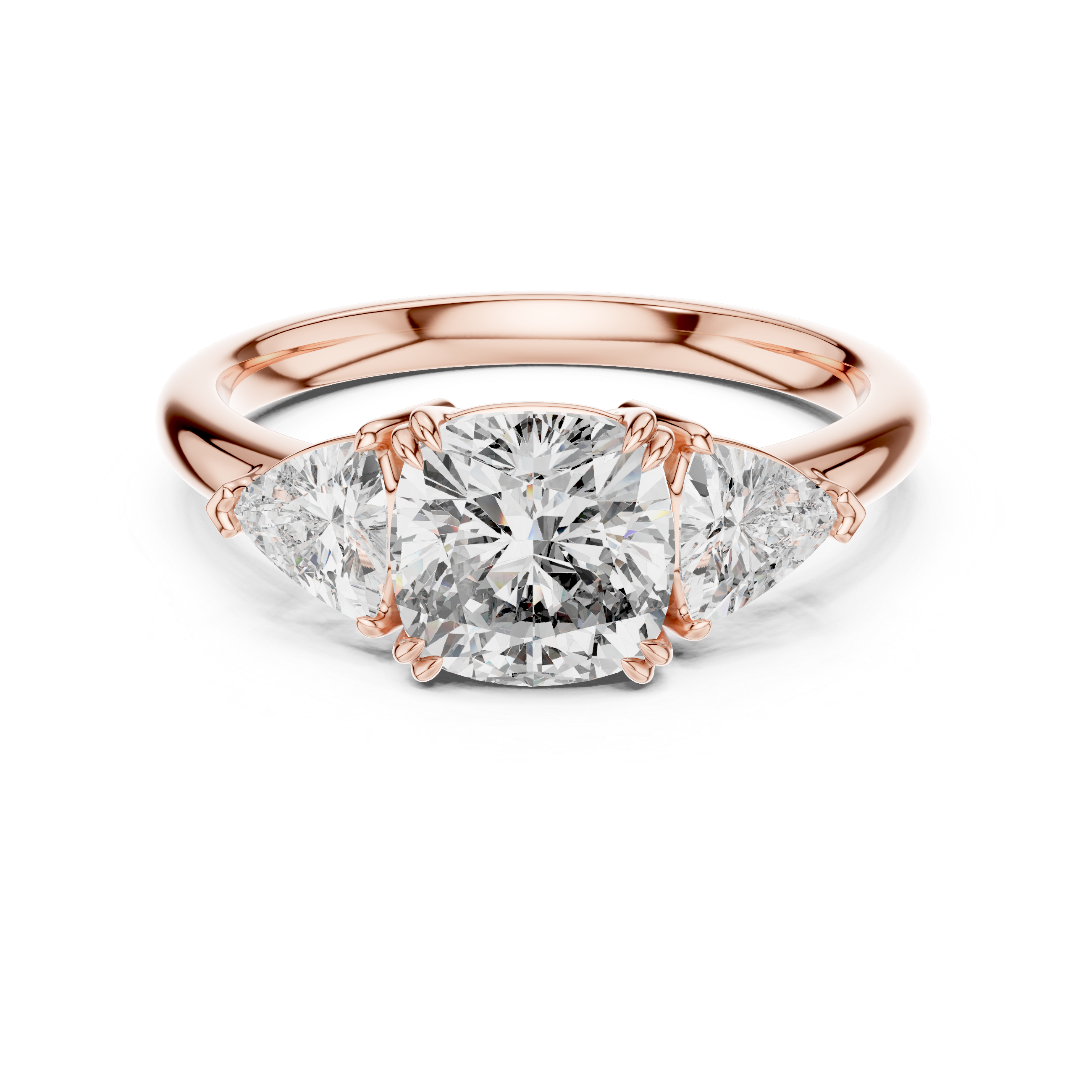 Cushion And Trillion Cut Brilliant Moissanite VVS1 Eternity Engagement Ring