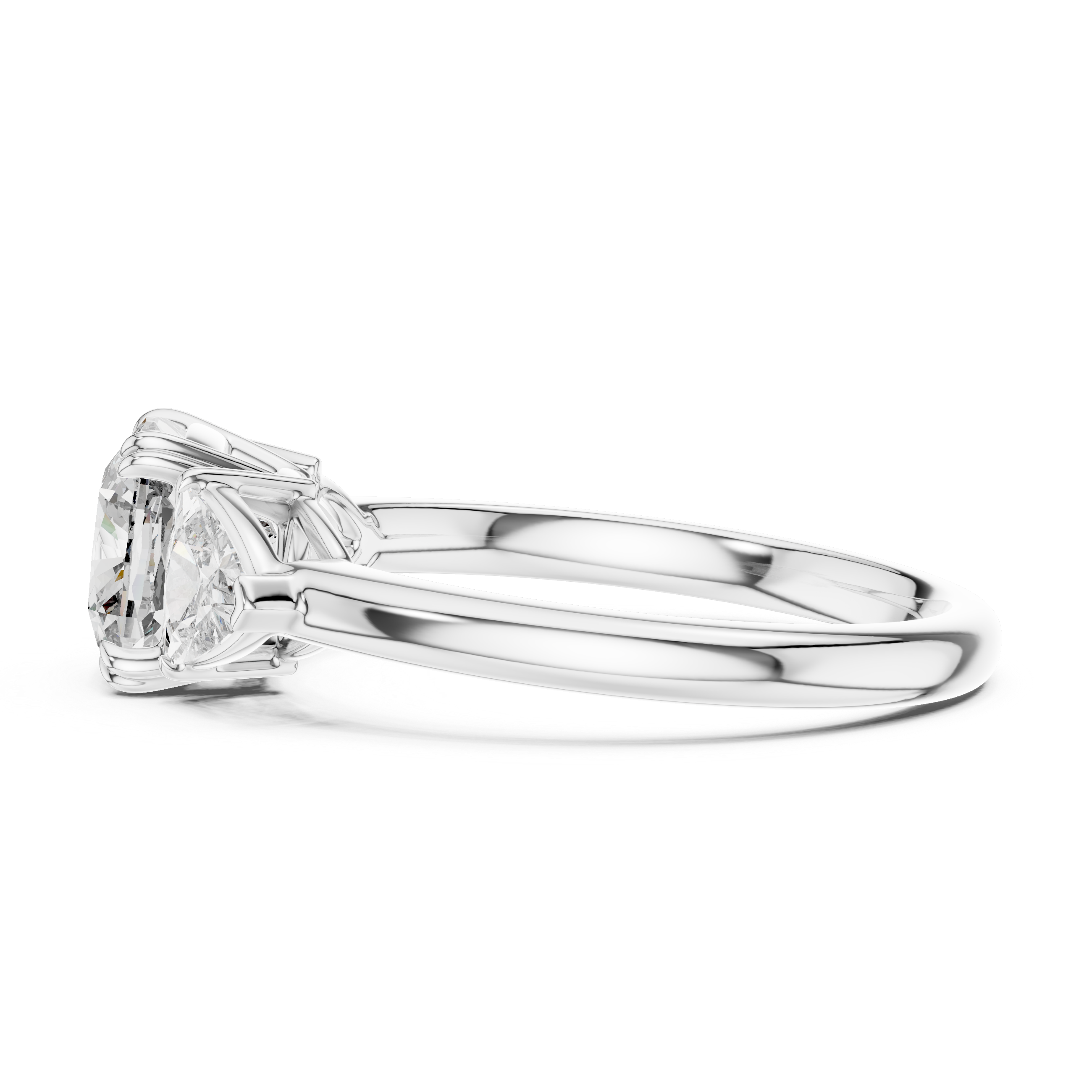 Cushion And Trillion Cut Brilliant Moissanite VVS1 Eternity Engagement Ring