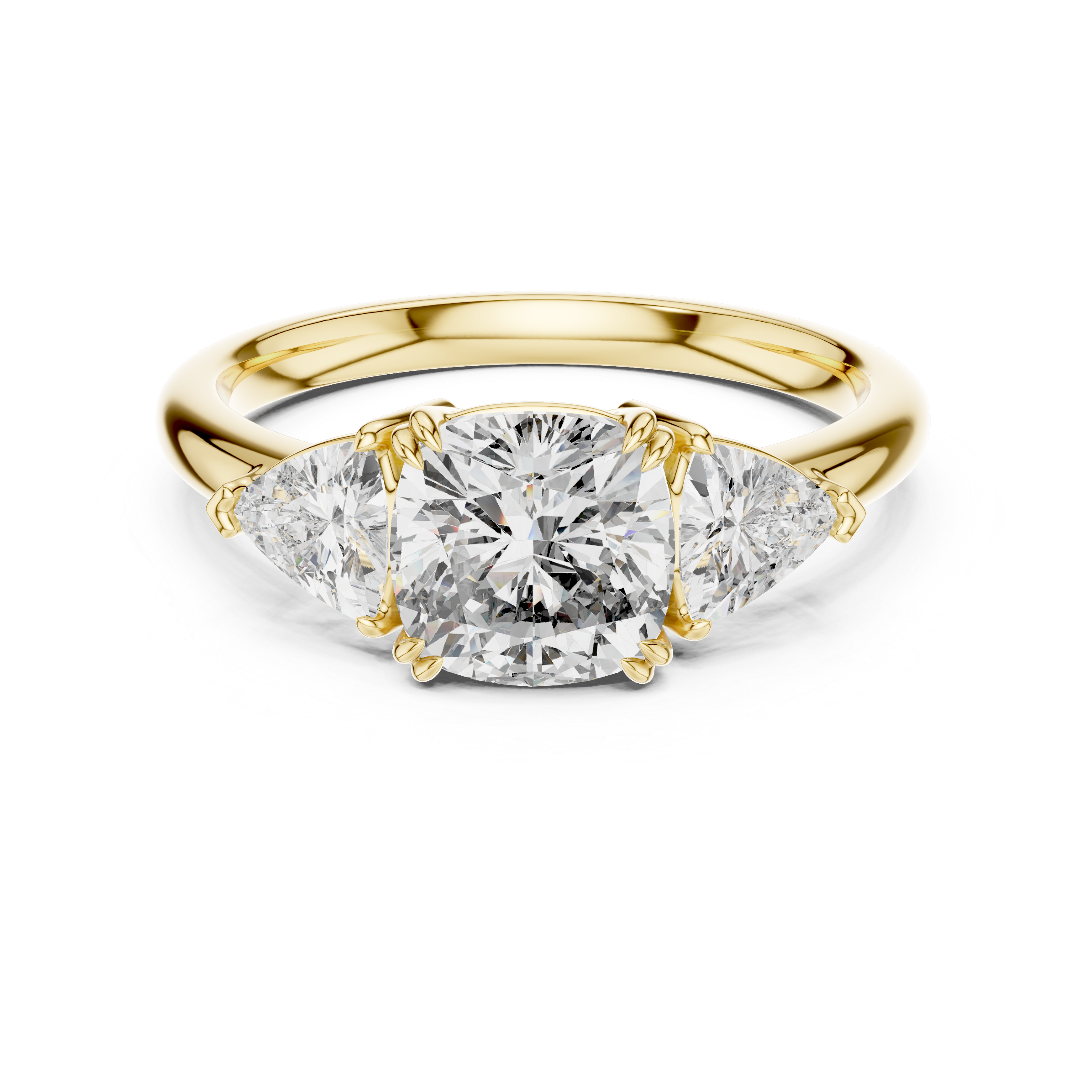 Cushion And Trillion Cut Brilliant Moissanite VVS1 Eternity Engagement Ring