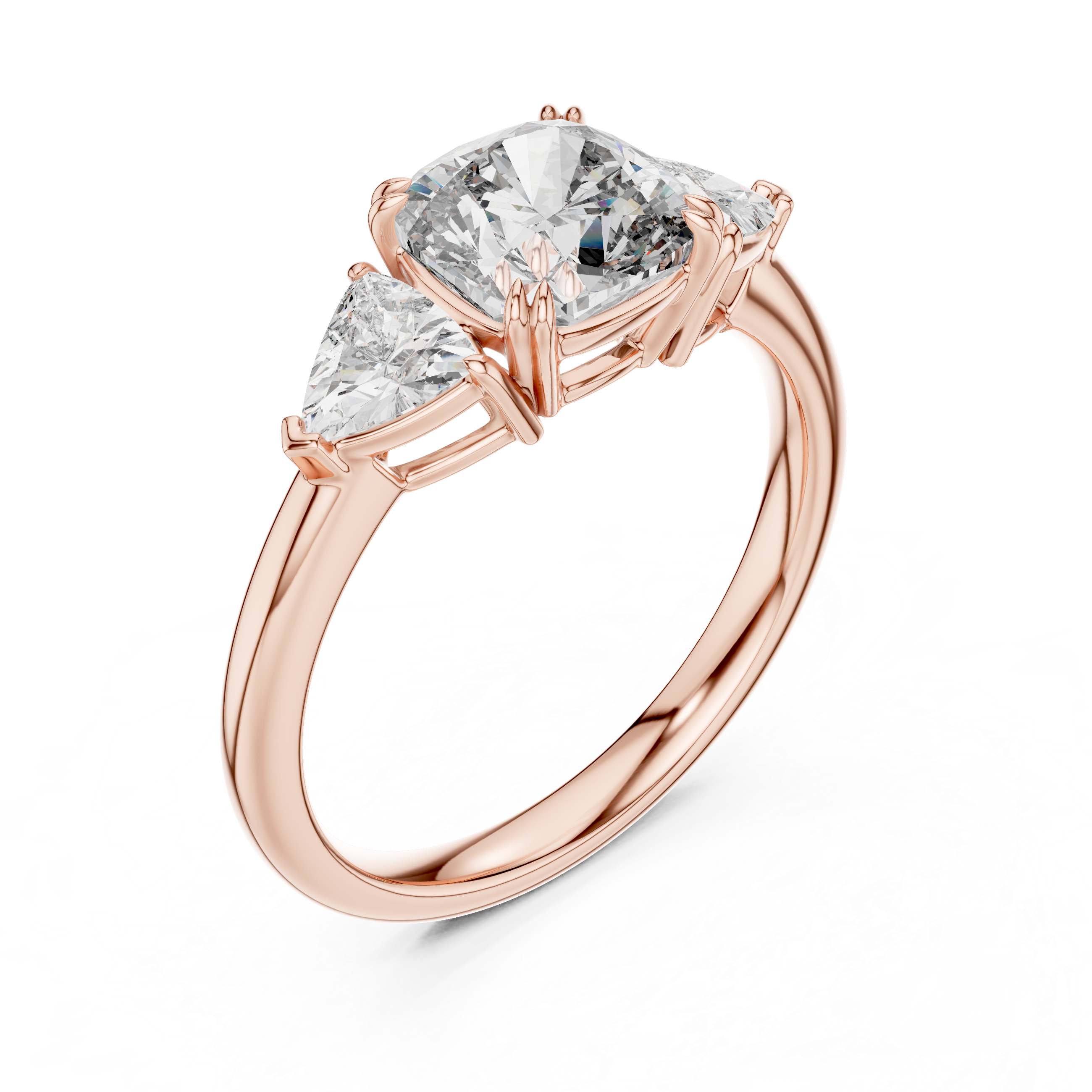 Cushion And Trillion Cut Brilliant Moissanite VVS1 Eternity Engagement Ring
