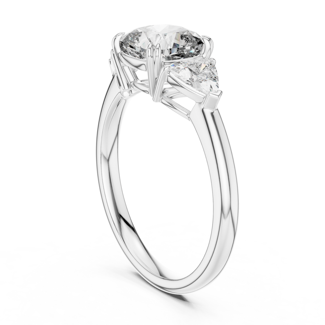 Cushion And Trillion Cut Brilliant Moissanite VVS1 Eternity Engagement Ring