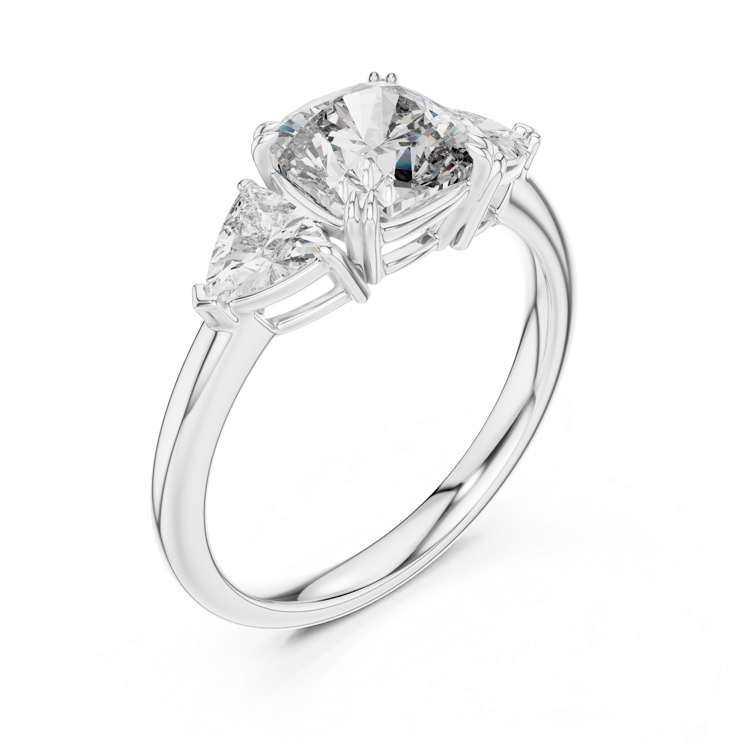 Cushion And Trillion Cut Brilliant Moissanite VVS1 Eternity Engagement Ring