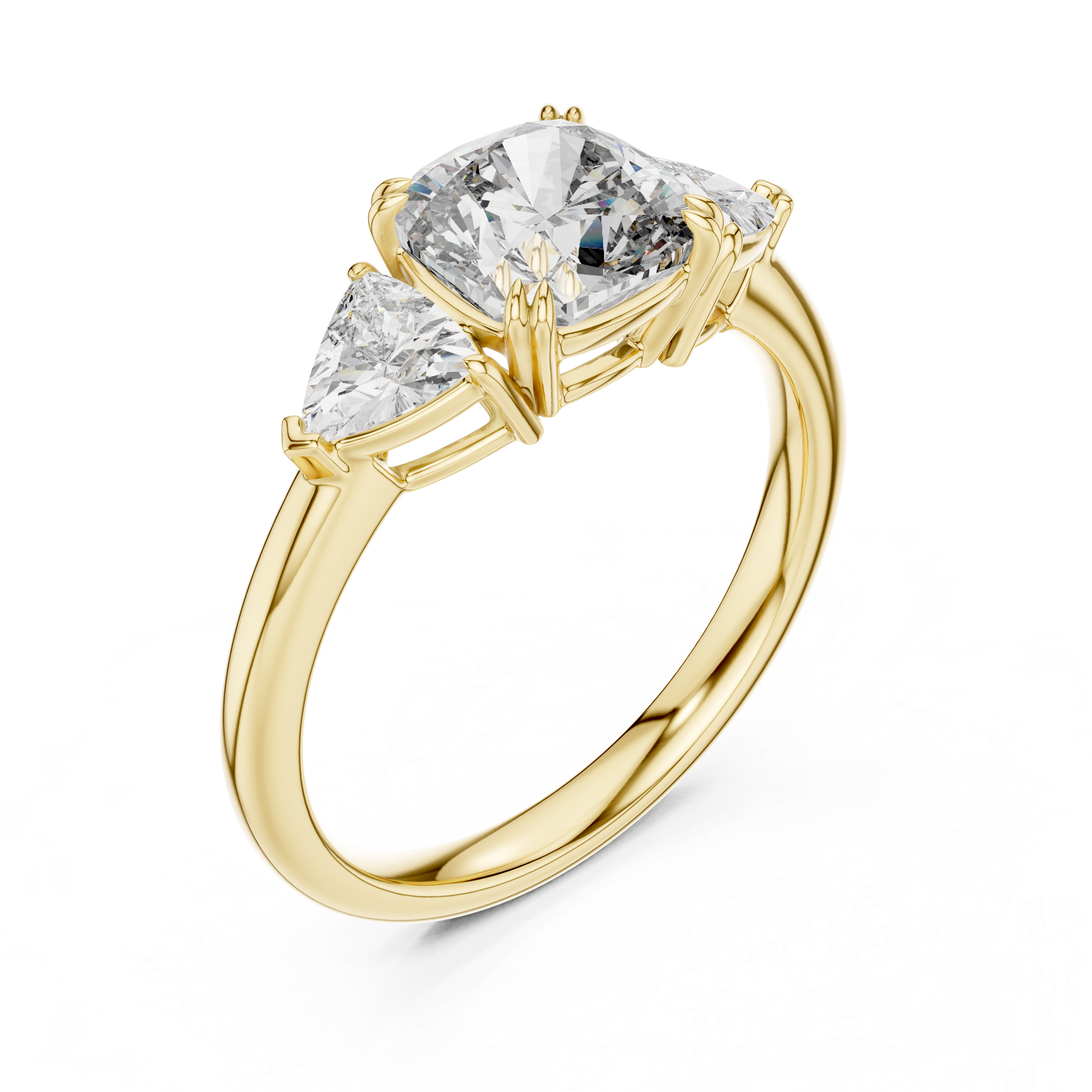 Cushion And Trillion Cut Brilliant Moissanite VVS1 Eternity Engagement Ring