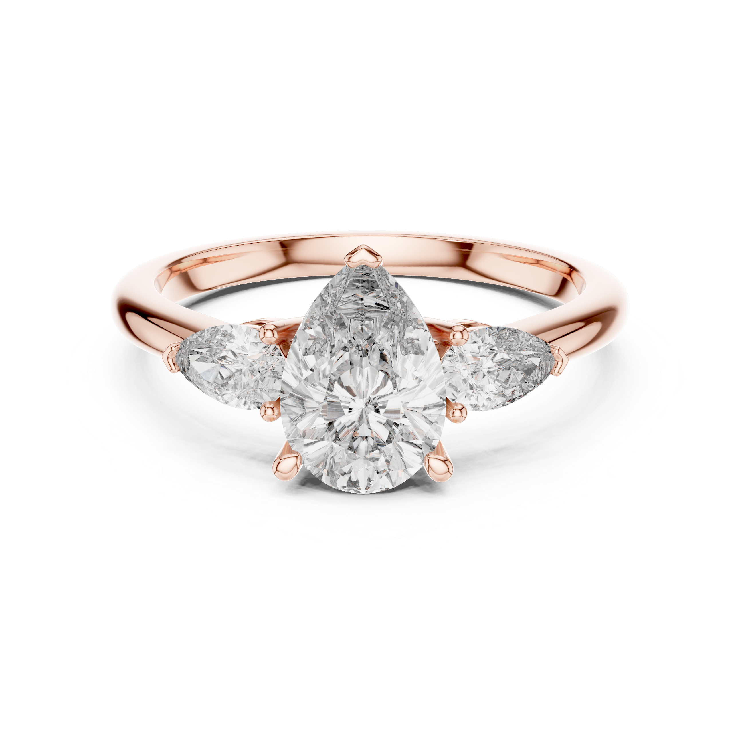 Pear Cut Brilliant Moissanite VVS1 Eternity Engagement Ring