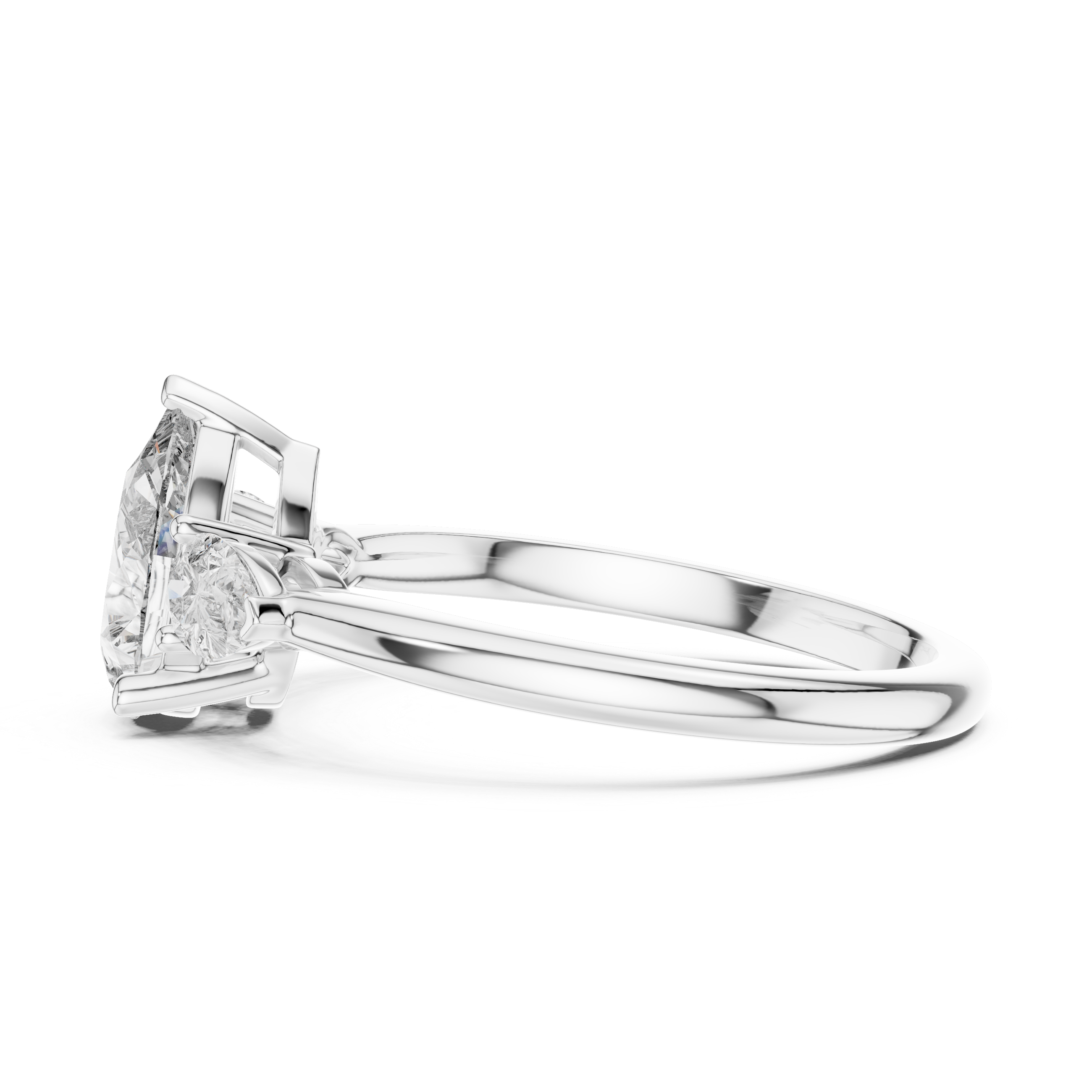 Pear Cut Brilliant Moissanite VVS1 Eternity Engagement Ring