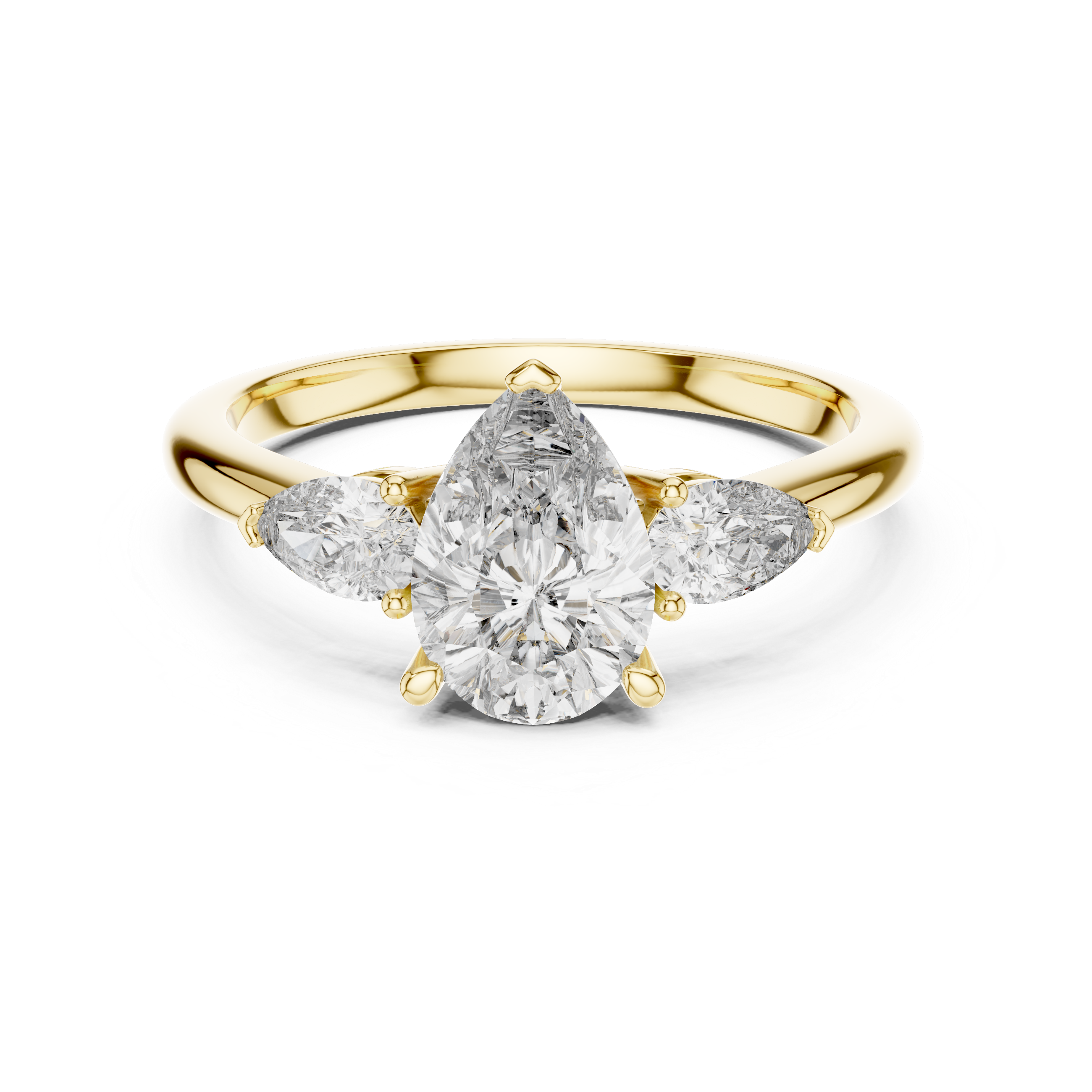 Pear Cut Brilliant Moissanite VVS1 Eternity Engagement Ring