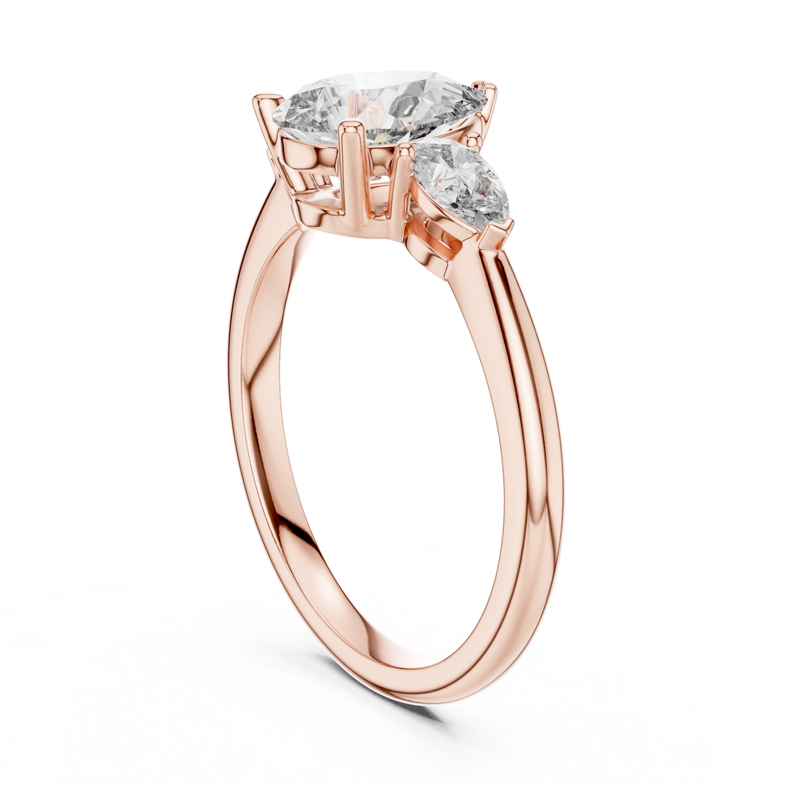 Pear Cut Brilliant Moissanite VVS1 Eternity Engagement Ring
