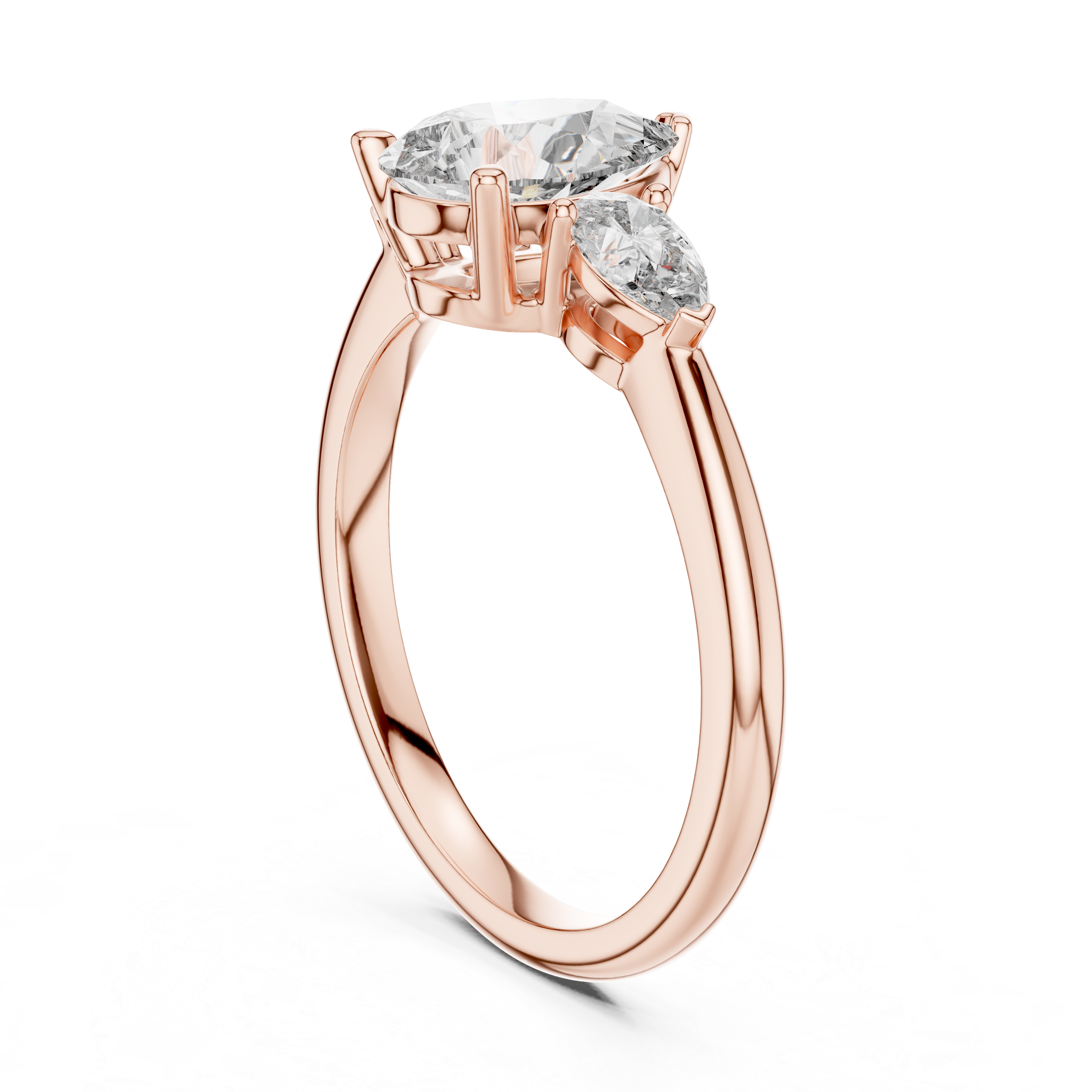 Pear Cut Brilliant Moissanite VVS1 Eternity Engagement Ring
