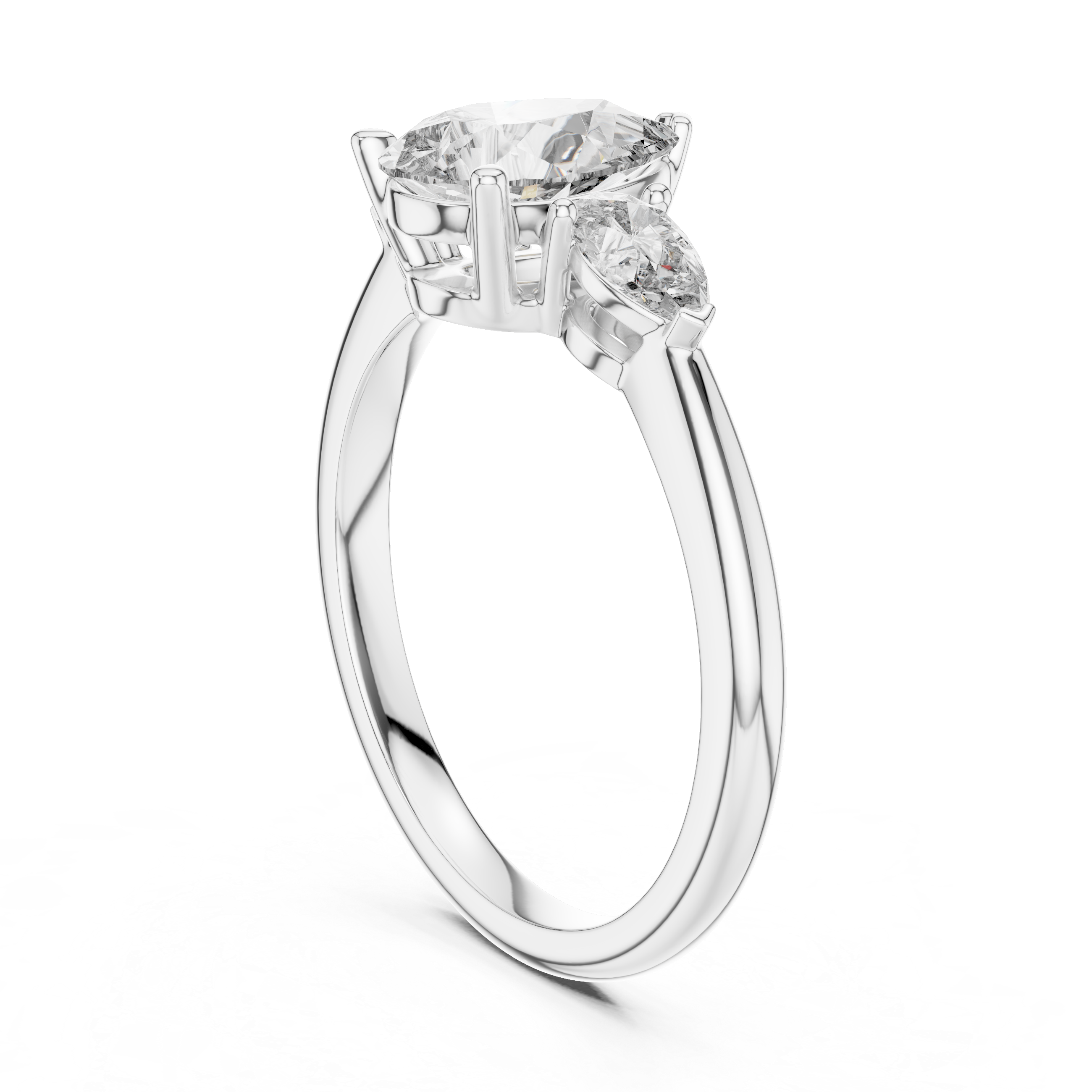 Pear Cut Brilliant Moissanite VVS1 Eternity Engagement Ring