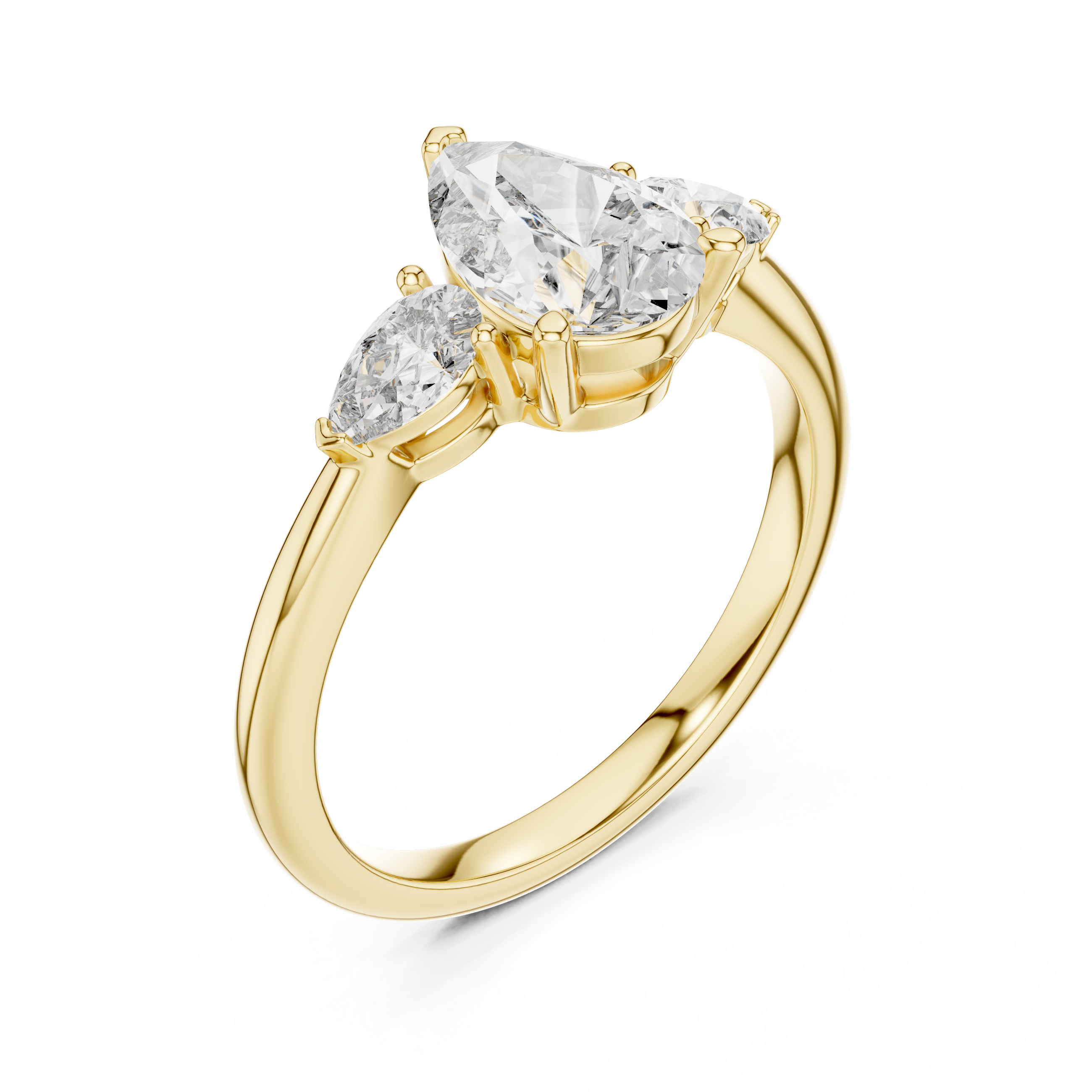 Pear Cut Brilliant Moissanite VVS1 Eternity Engagement Ring