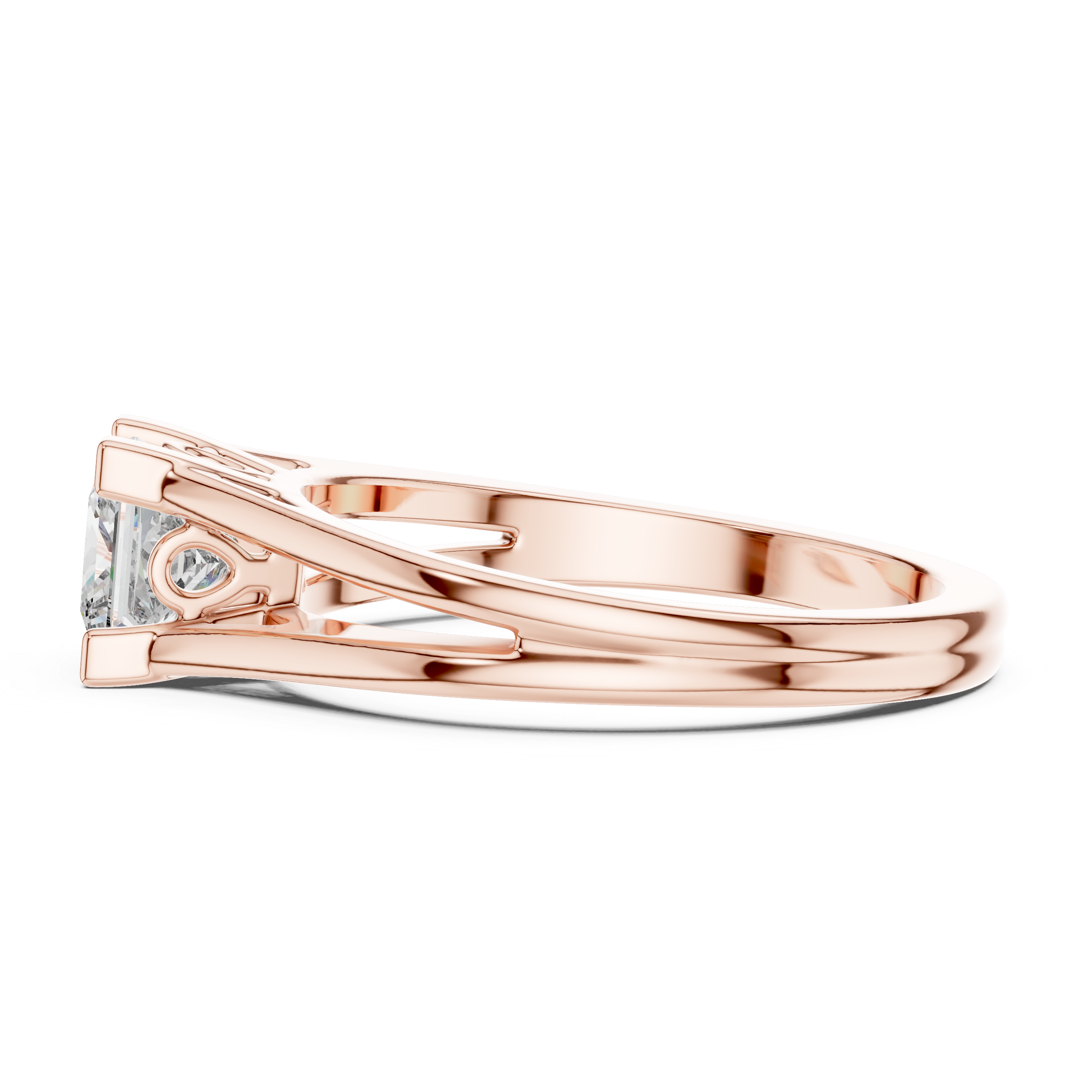 Princess Cut Brilliant Moissanite VVS1 Eternity Engagement Ring