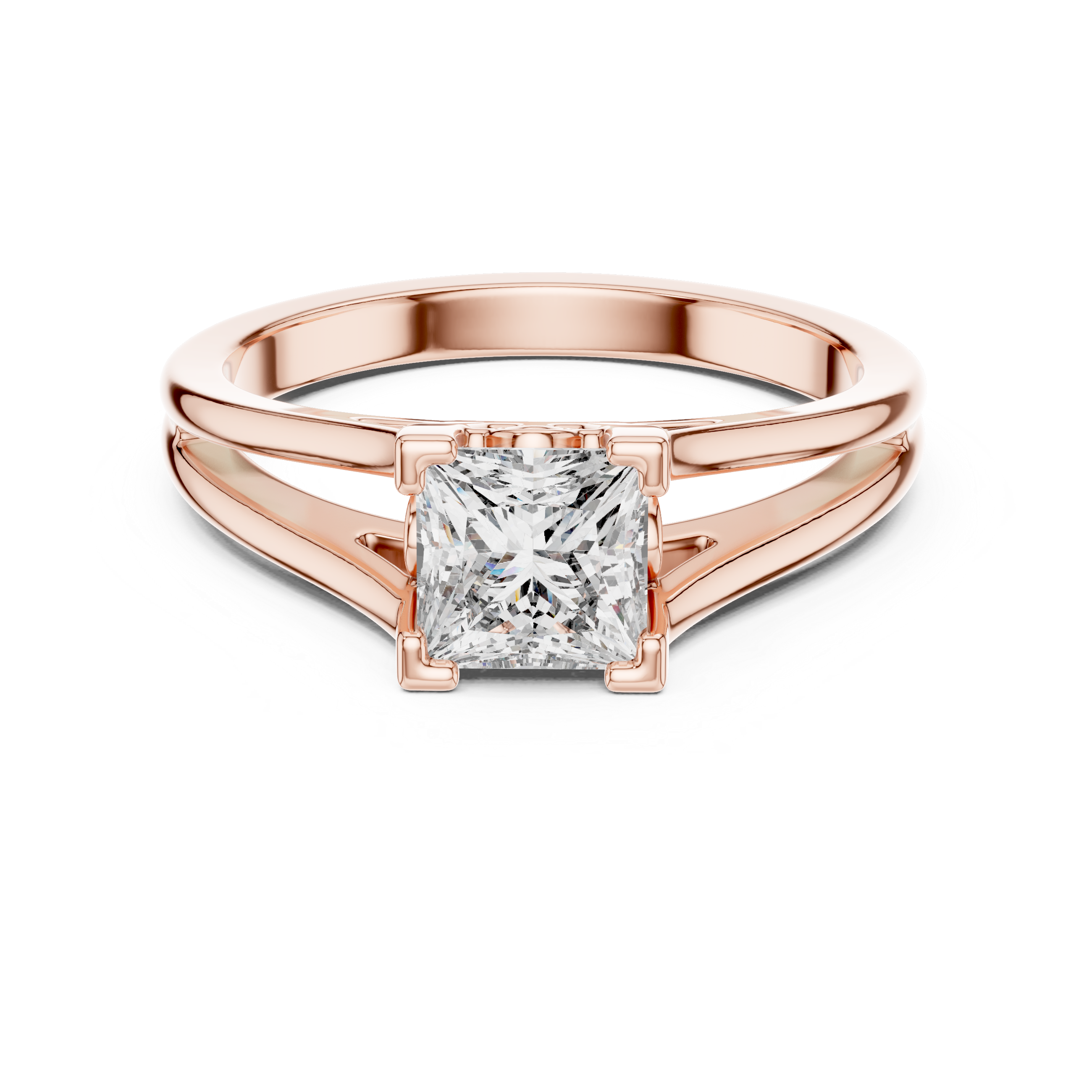 Princess Cut Brilliant Moissanite VVS1 Eternity Engagement Ring