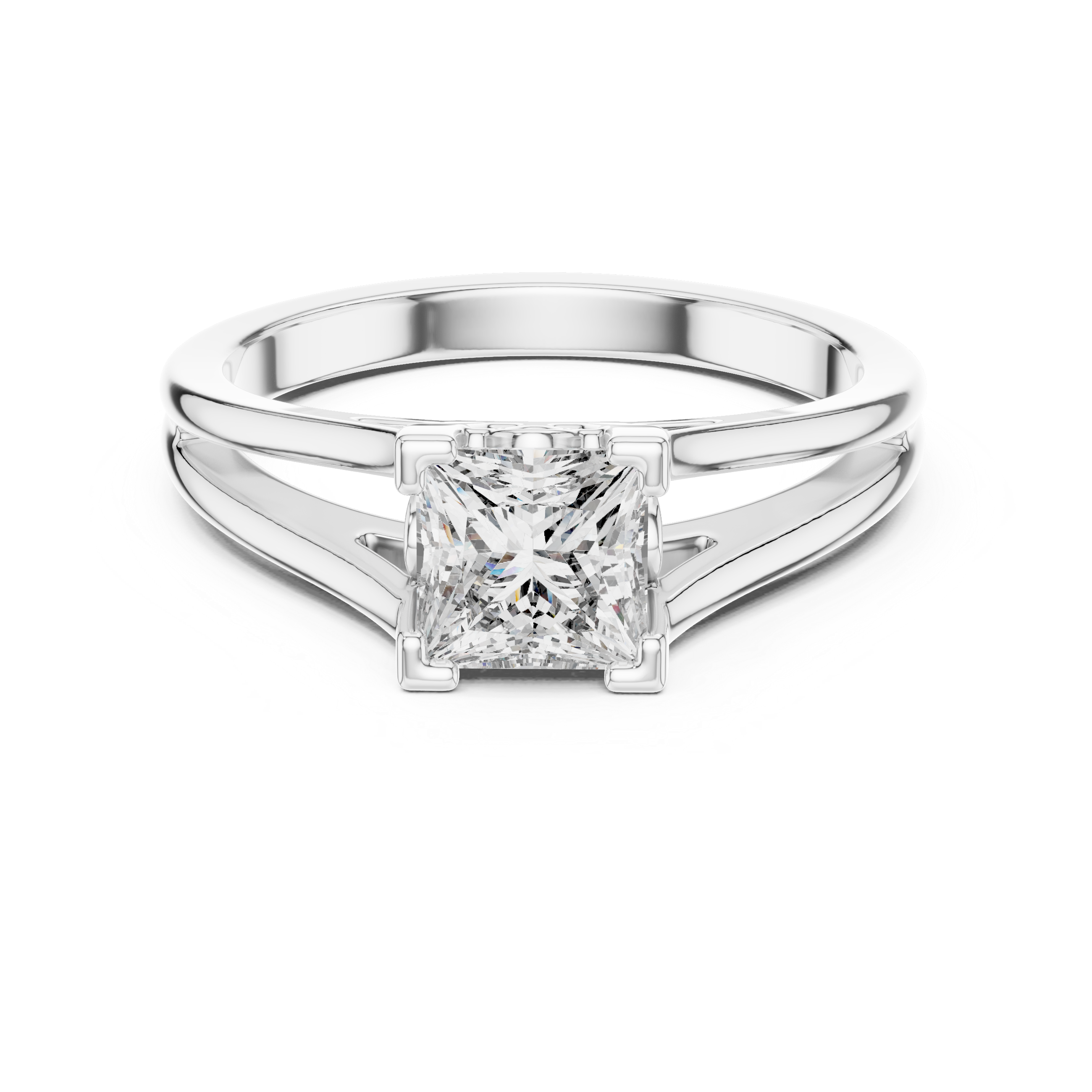 Princess Cut Brilliant Moissanite VVS1 Eternity Engagement Ring