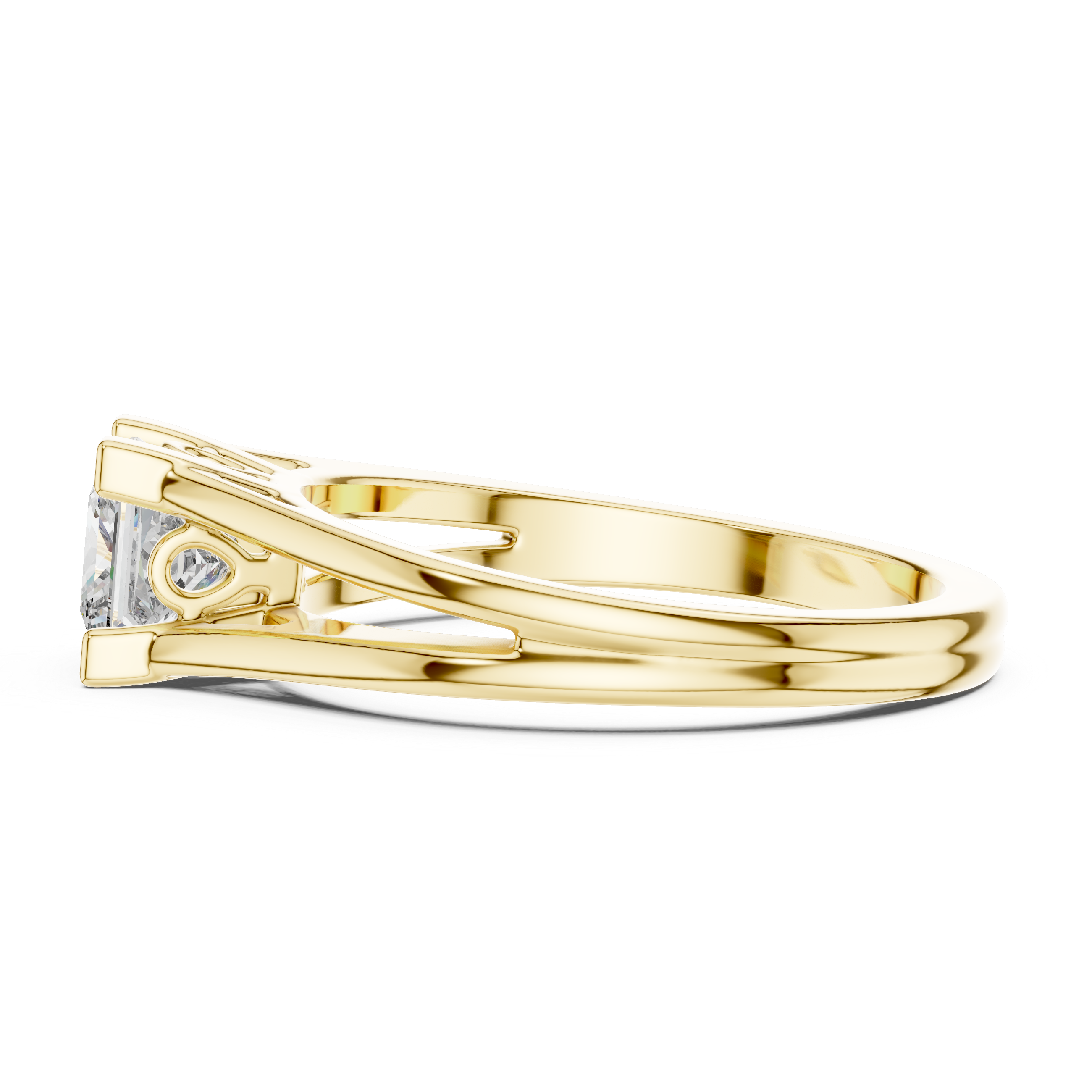 Princess Cut Brilliant Moissanite VVS1 Eternity Engagement Ring