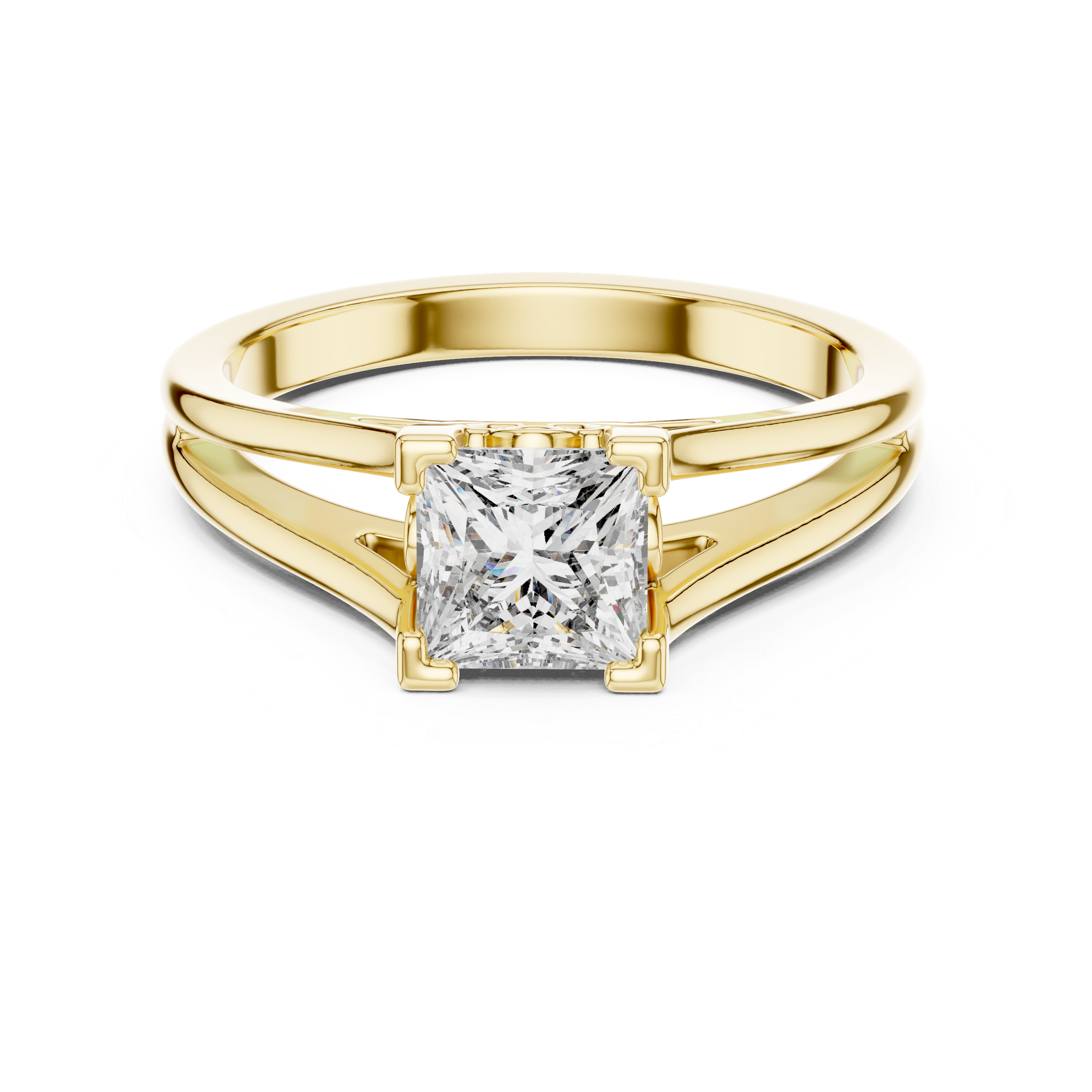 Princess Cut Brilliant Moissanite VVS1 Eternity Engagement Ring
