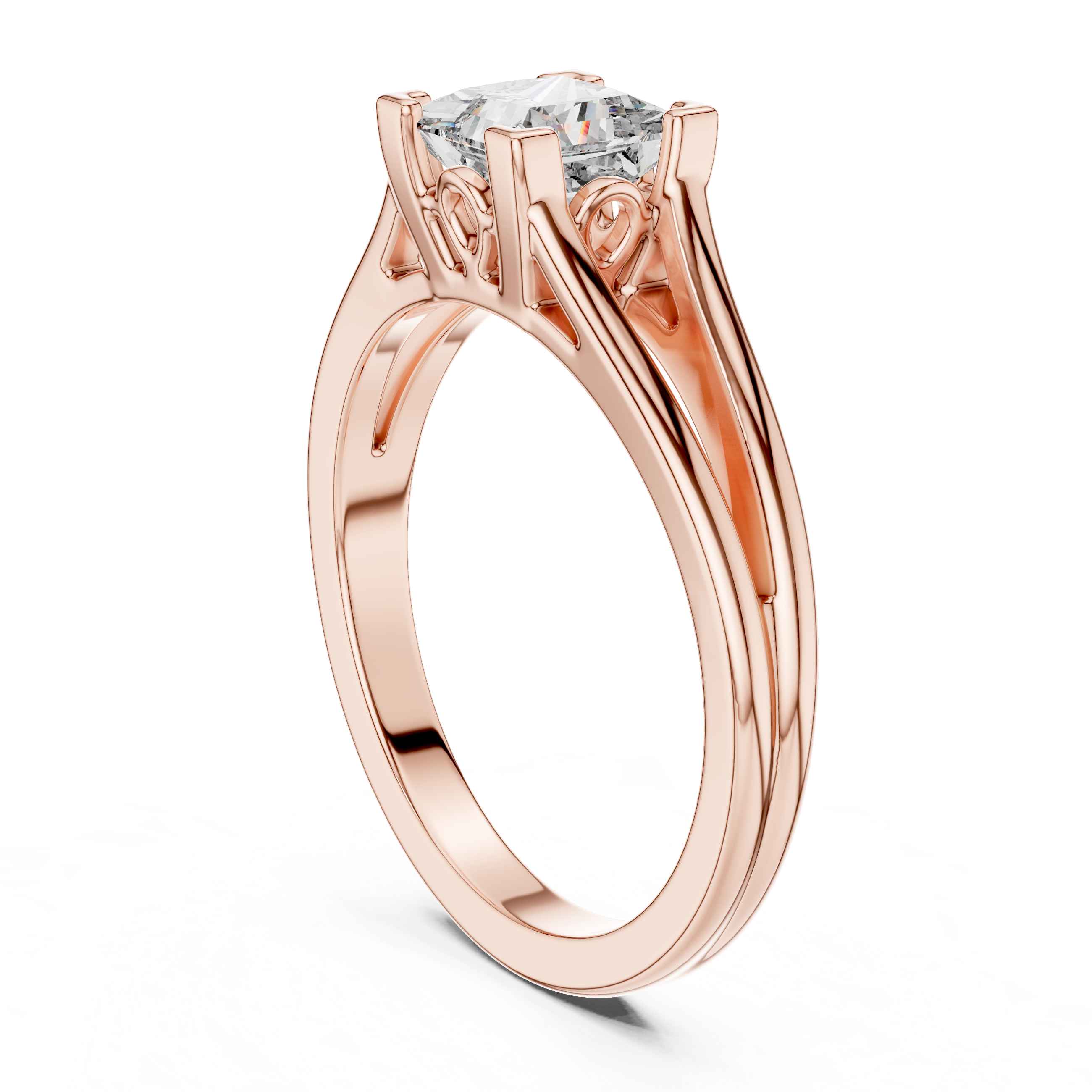 Princess Cut Brilliant Moissanite VVS1 Eternity Engagement Ring