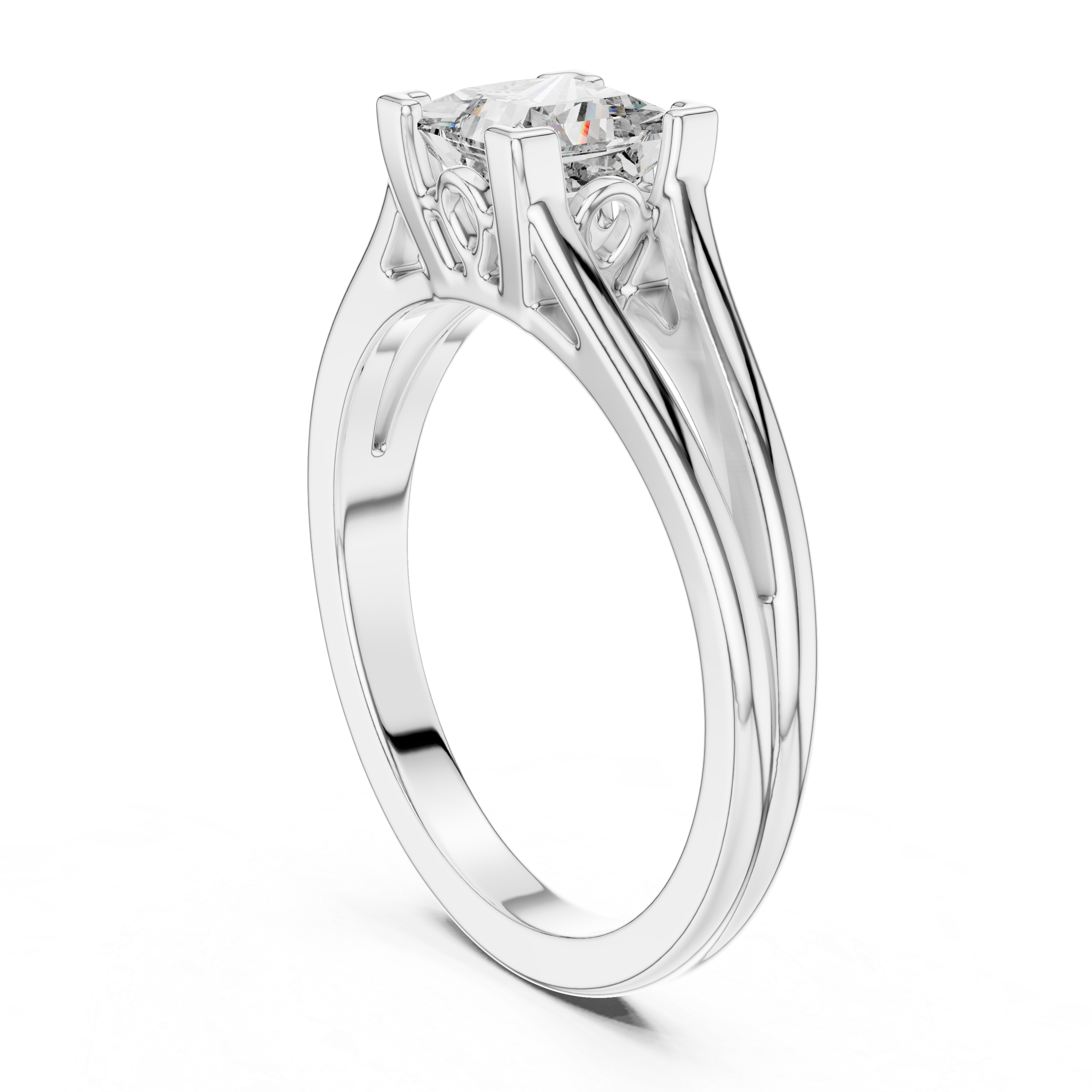 Princess Cut Brilliant Moissanite VVS1 Eternity Engagement Ring