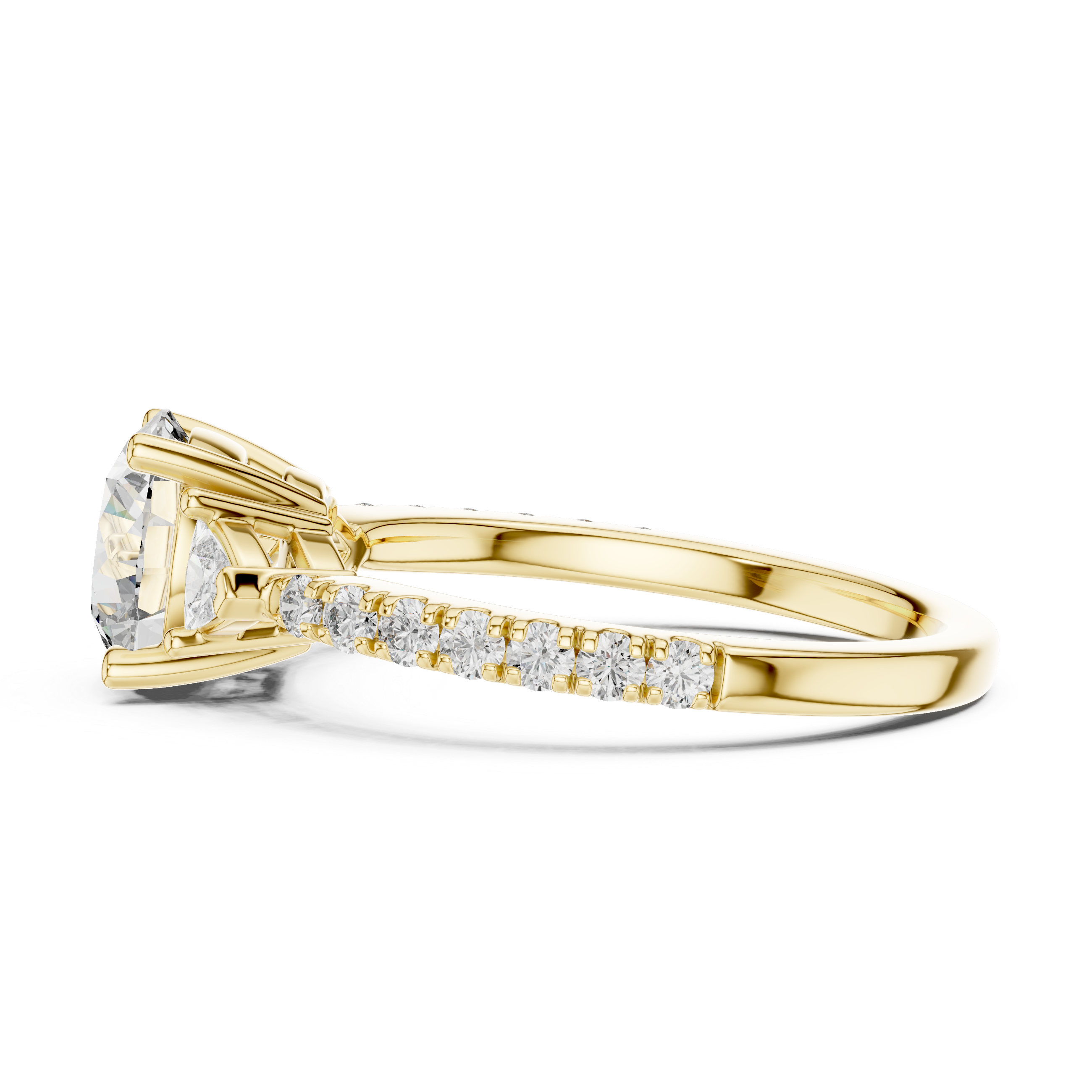 Round And Trillion Cut Brilliant Moissanite VVS1 Eternity Engagement Ring