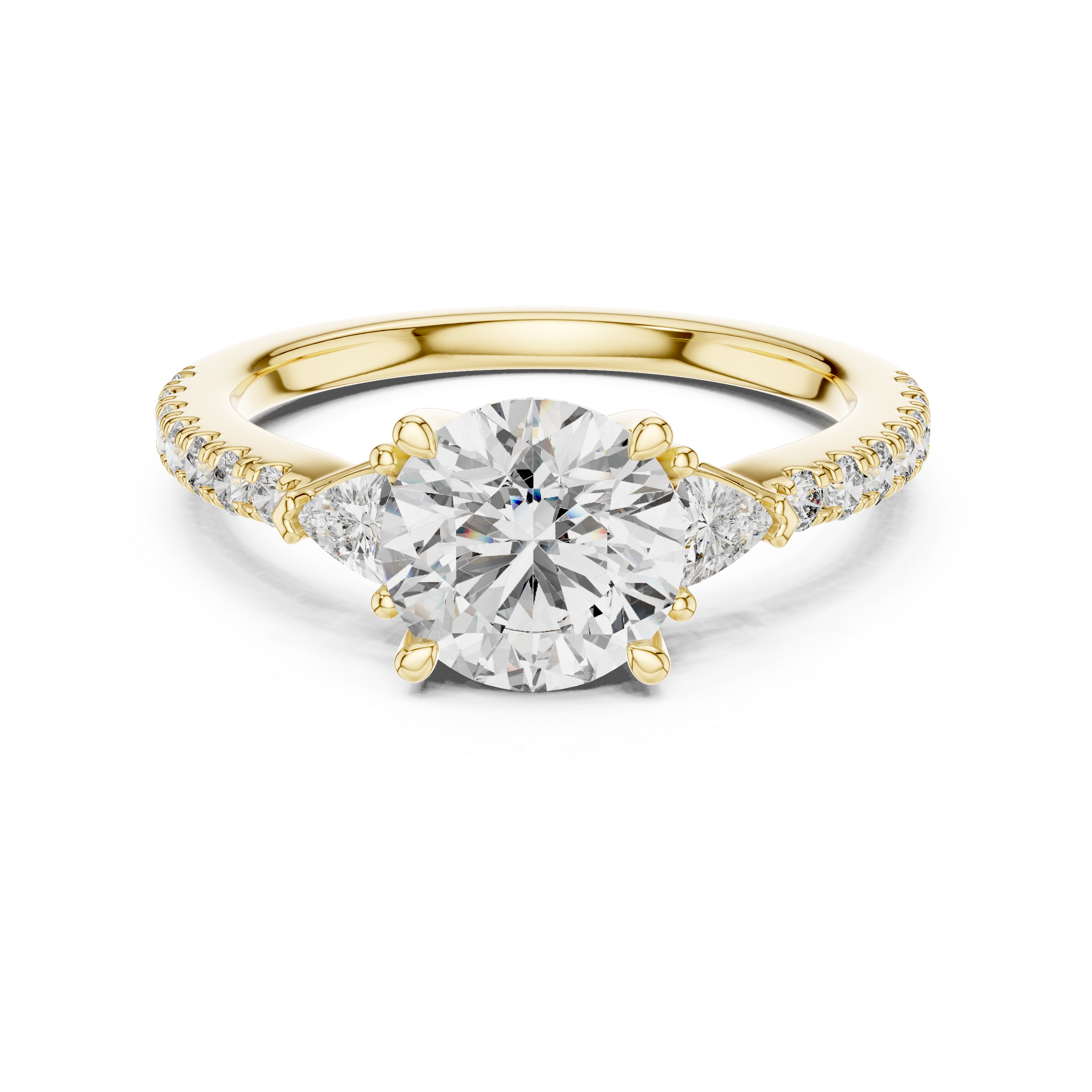 Round And Trillion Cut Brilliant Moissanite VVS1 Eternity Engagement Ring