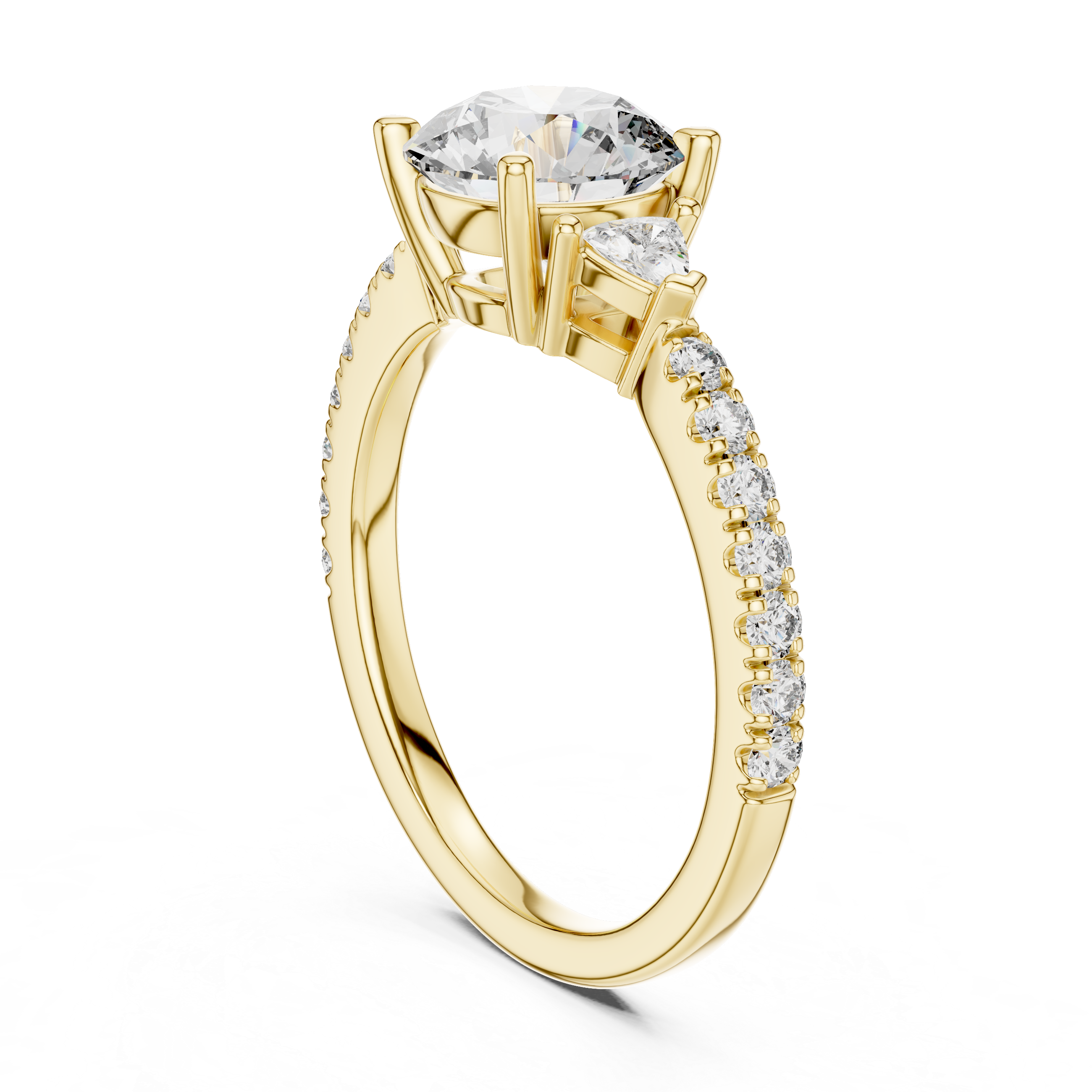 Round And Trillion Cut Brilliant Moissanite VVS1 Eternity Engagement Ring