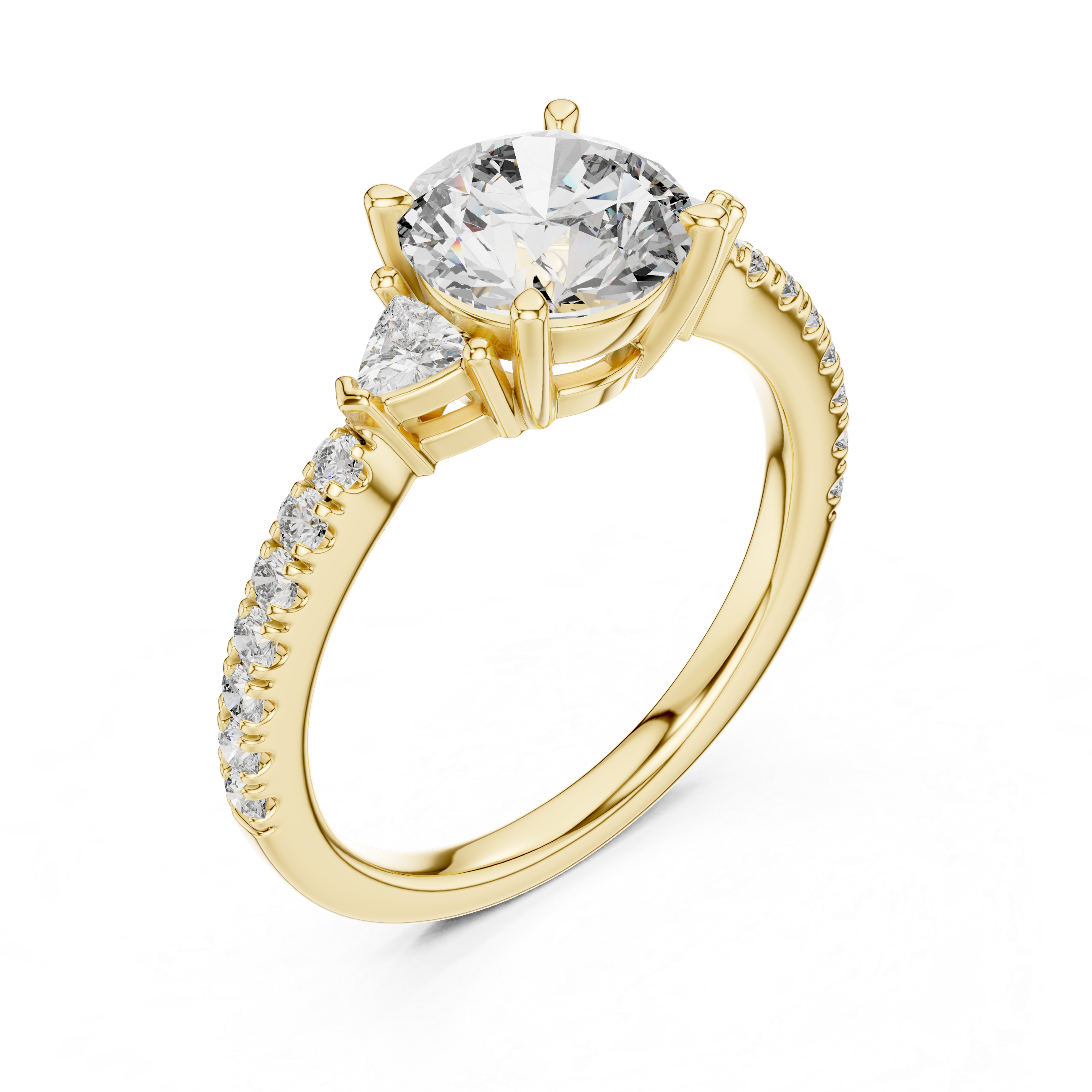 Round And Trillion Cut Brilliant Moissanite VVS1 Eternity Engagement Ring