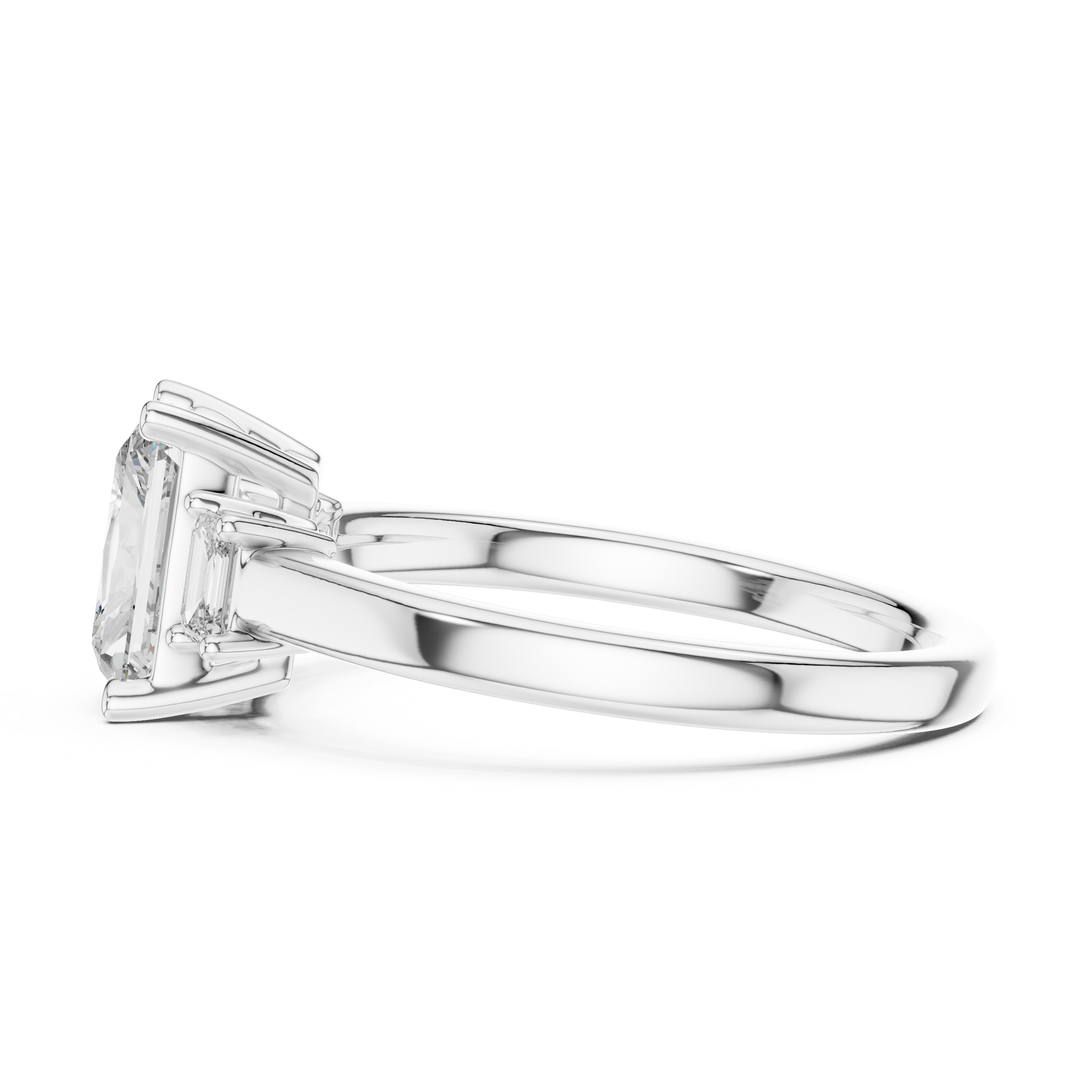 Radiant And Emerald Cut Brilliant Moissanite VVS1 Eternity Engagement Ring