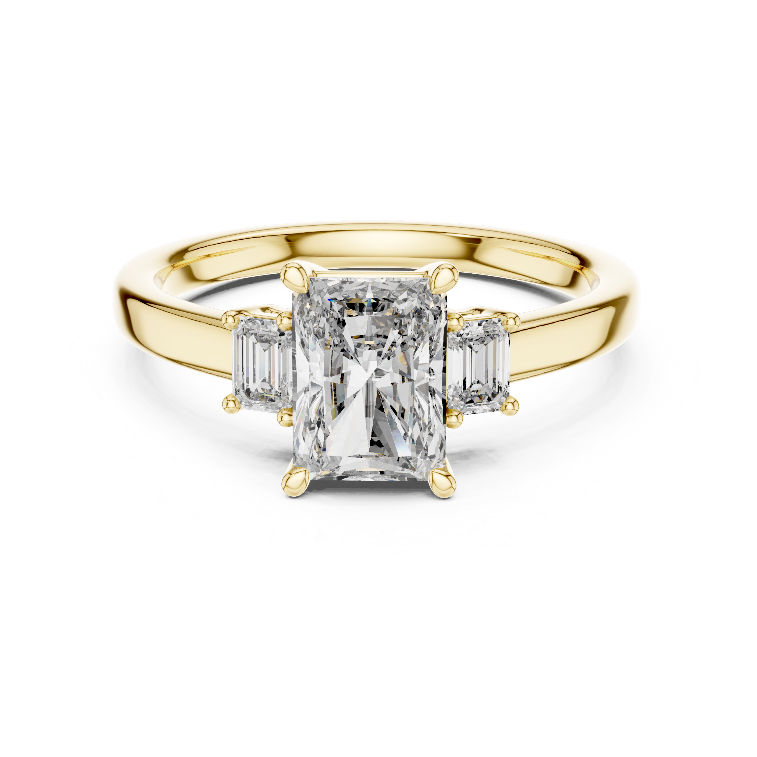 Radiant And Emerald Cut Brilliant Moissanite VVS1 Eternity Engagement Ring